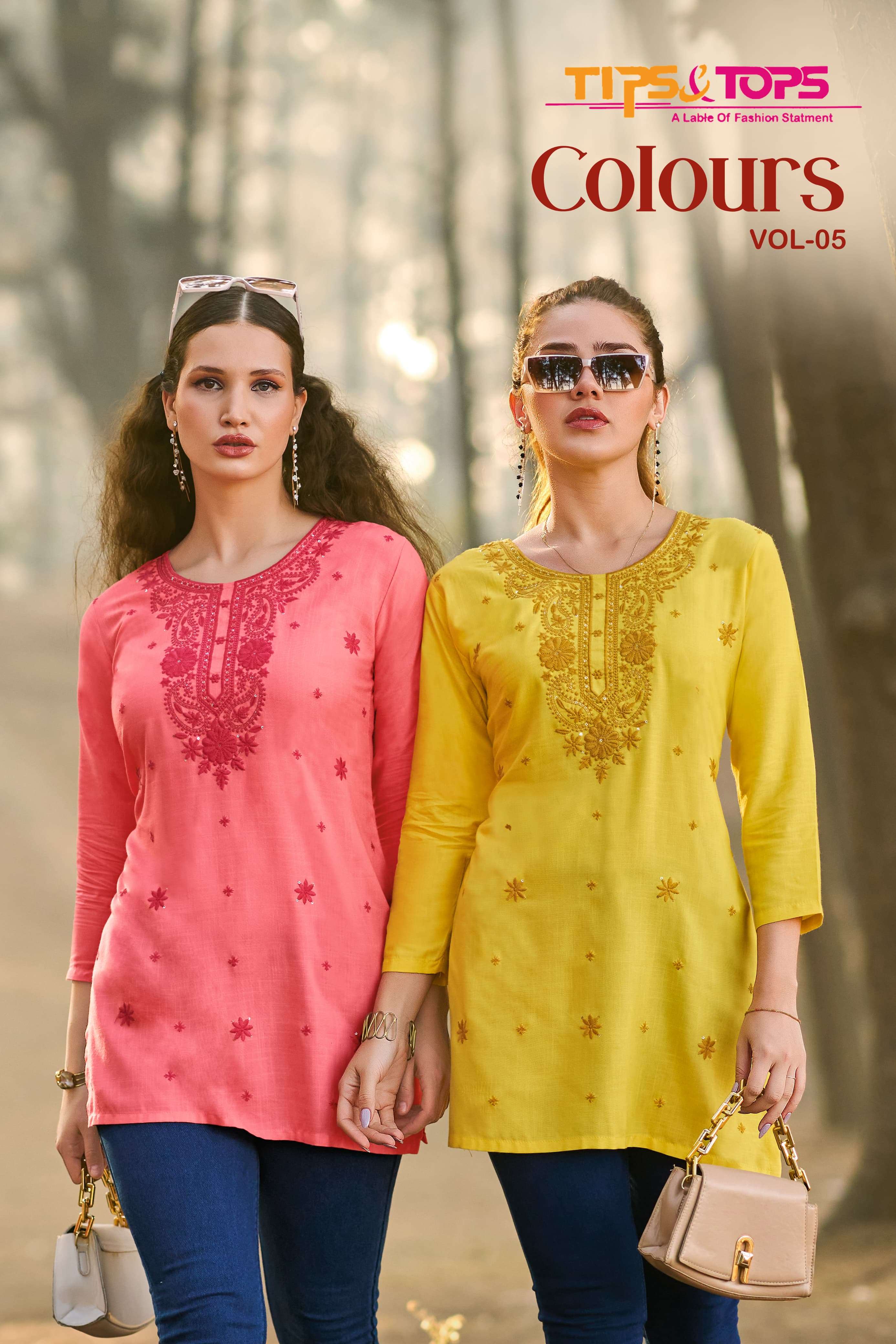 TIPS & TOPS COLORS VOL 05 PRINTED KURTI WHOLESALER 