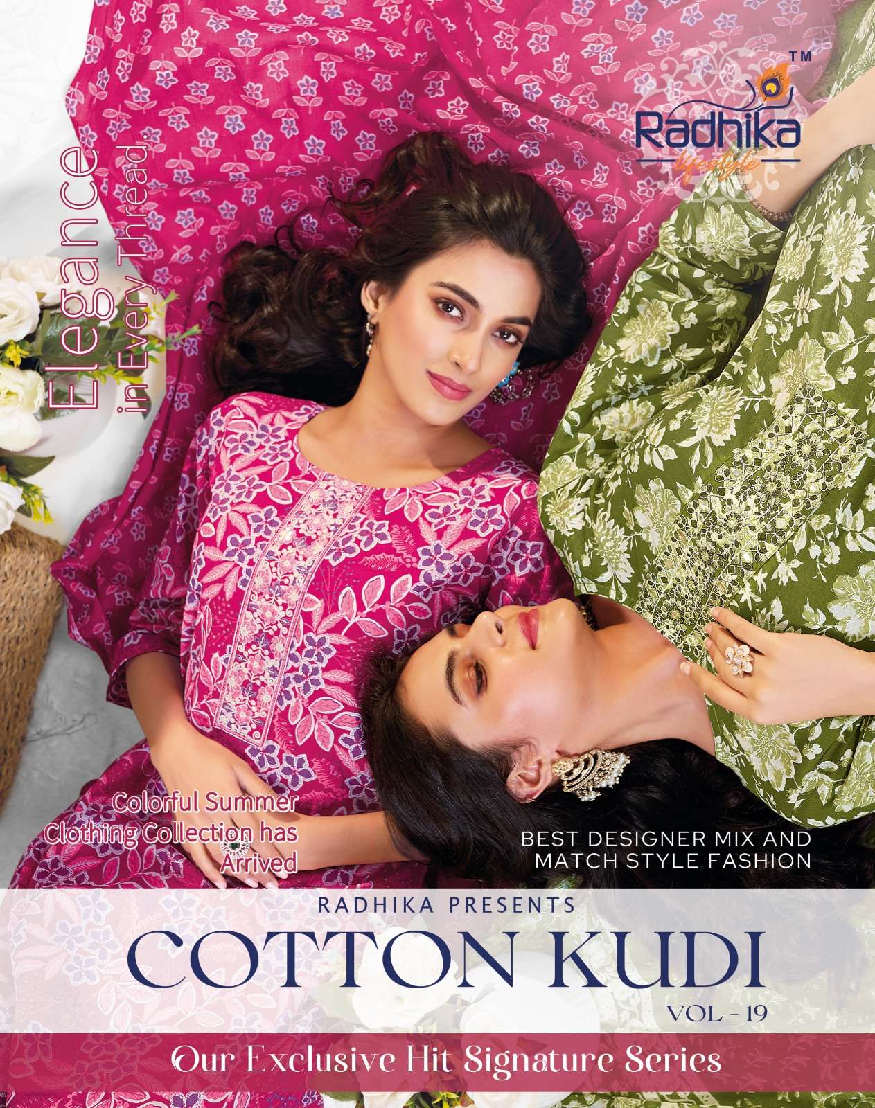 Radhika lifestyle COTTON KUDI VOL-19 PRINTED KURTI WHOLESALER 