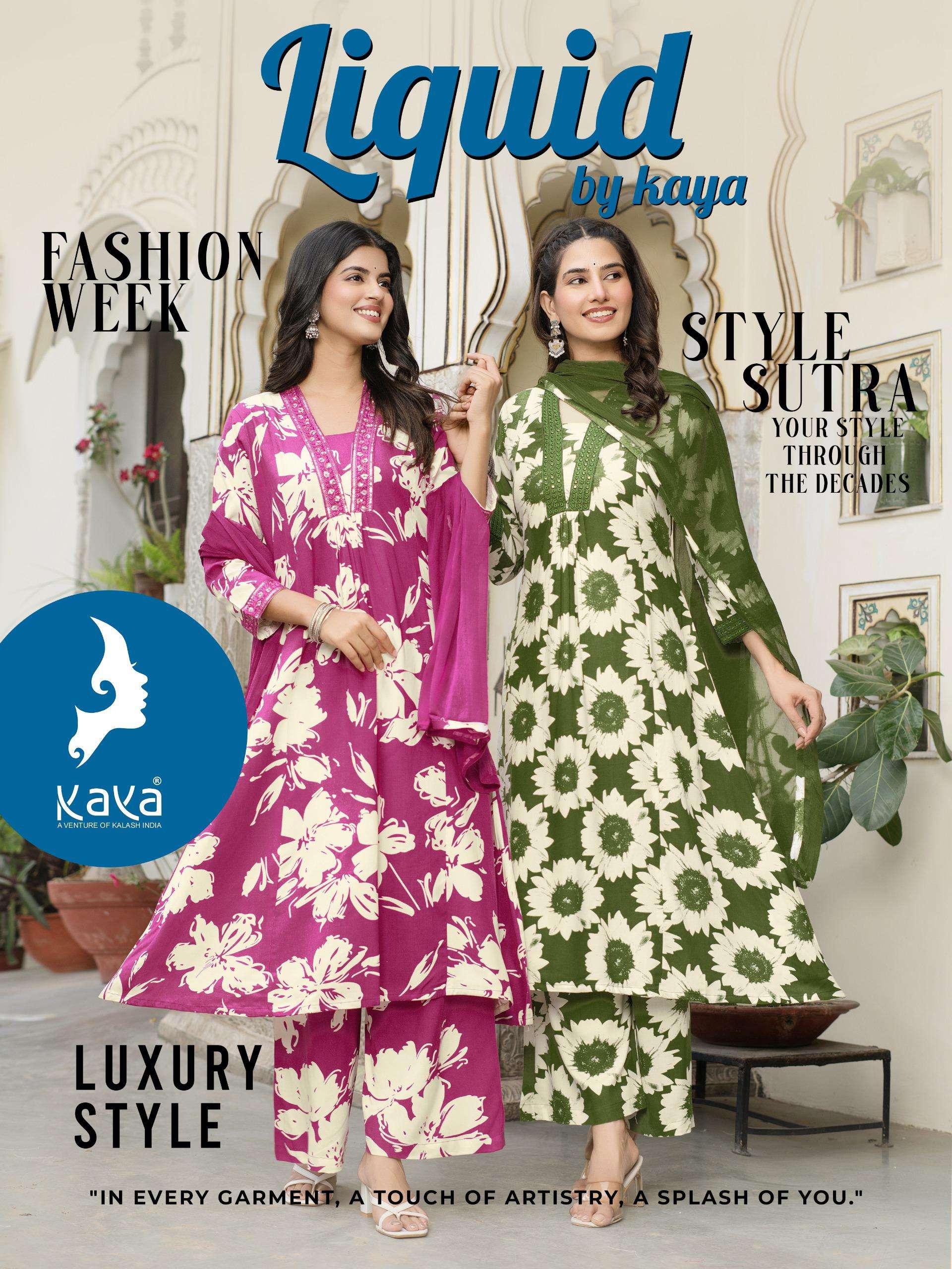 KAYA KURTI LIQUID PRINTED KURTI WHOLESALER 