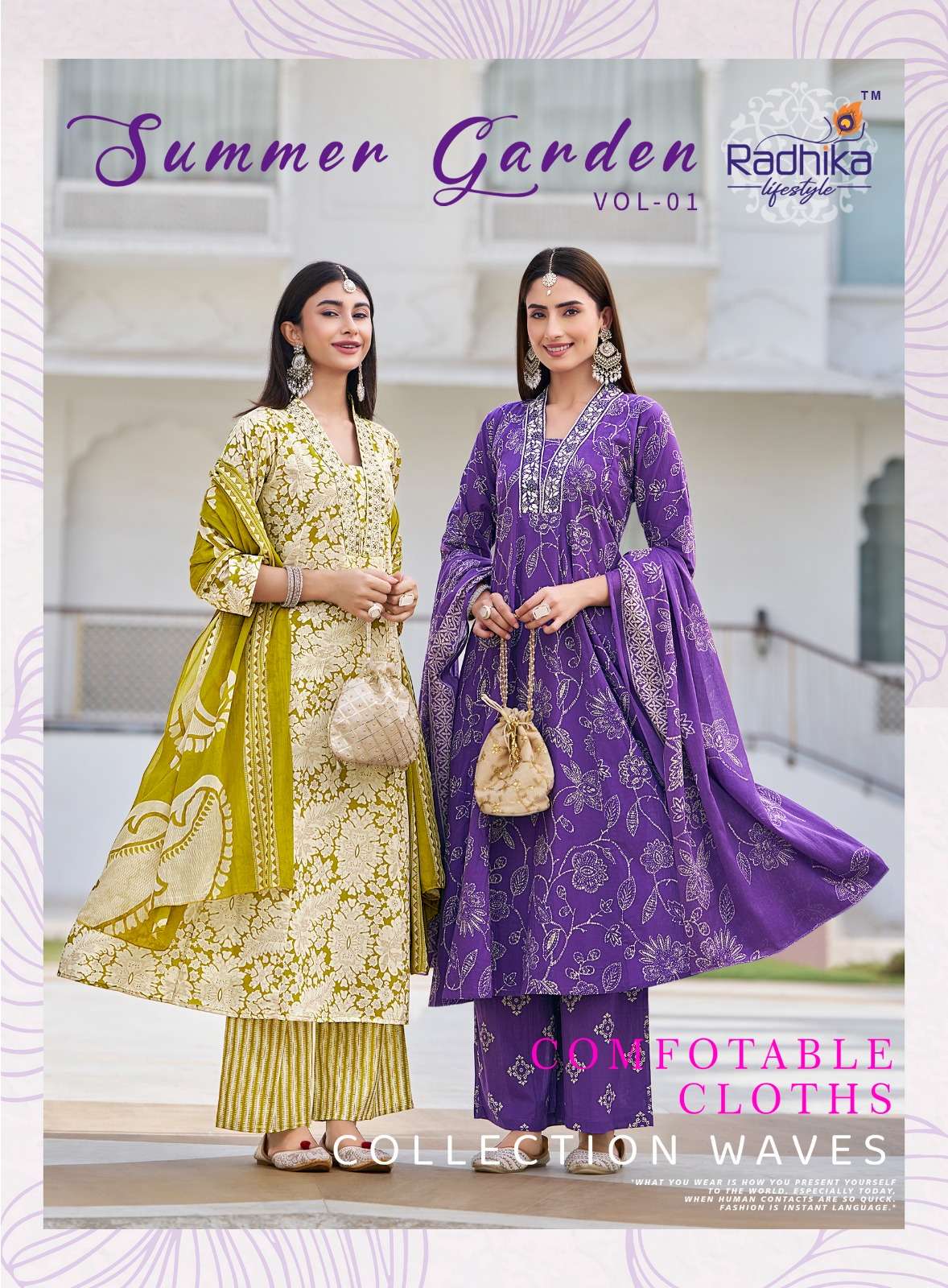 RADHIKA LIFE STYLE  SUMMER GARDEN VOL 1 PRINTED KURTI WHOLESALER 