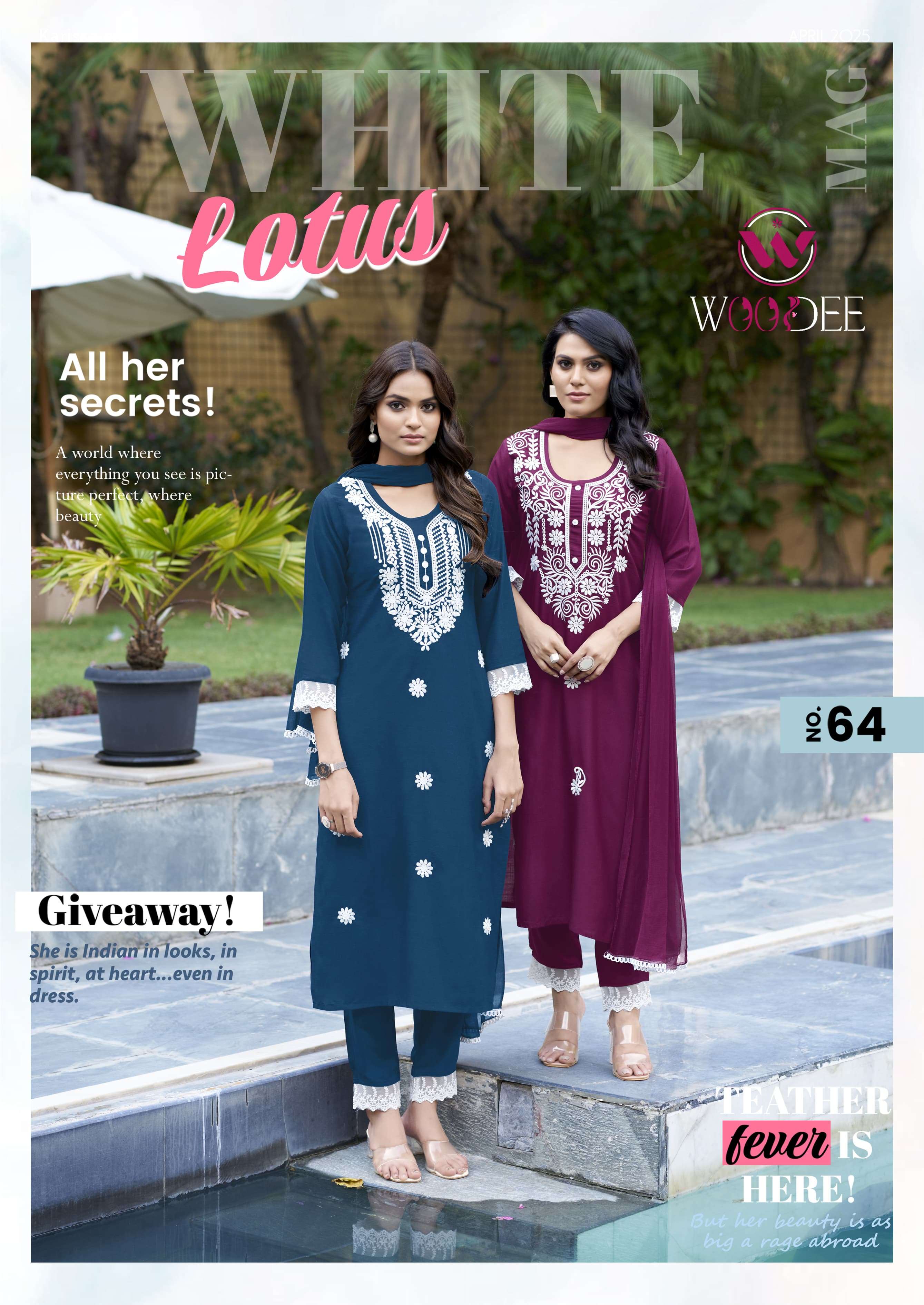 WOODEE KURTI MINTWHITE LOTUS PRINTED KURTI WHOLESALER 
