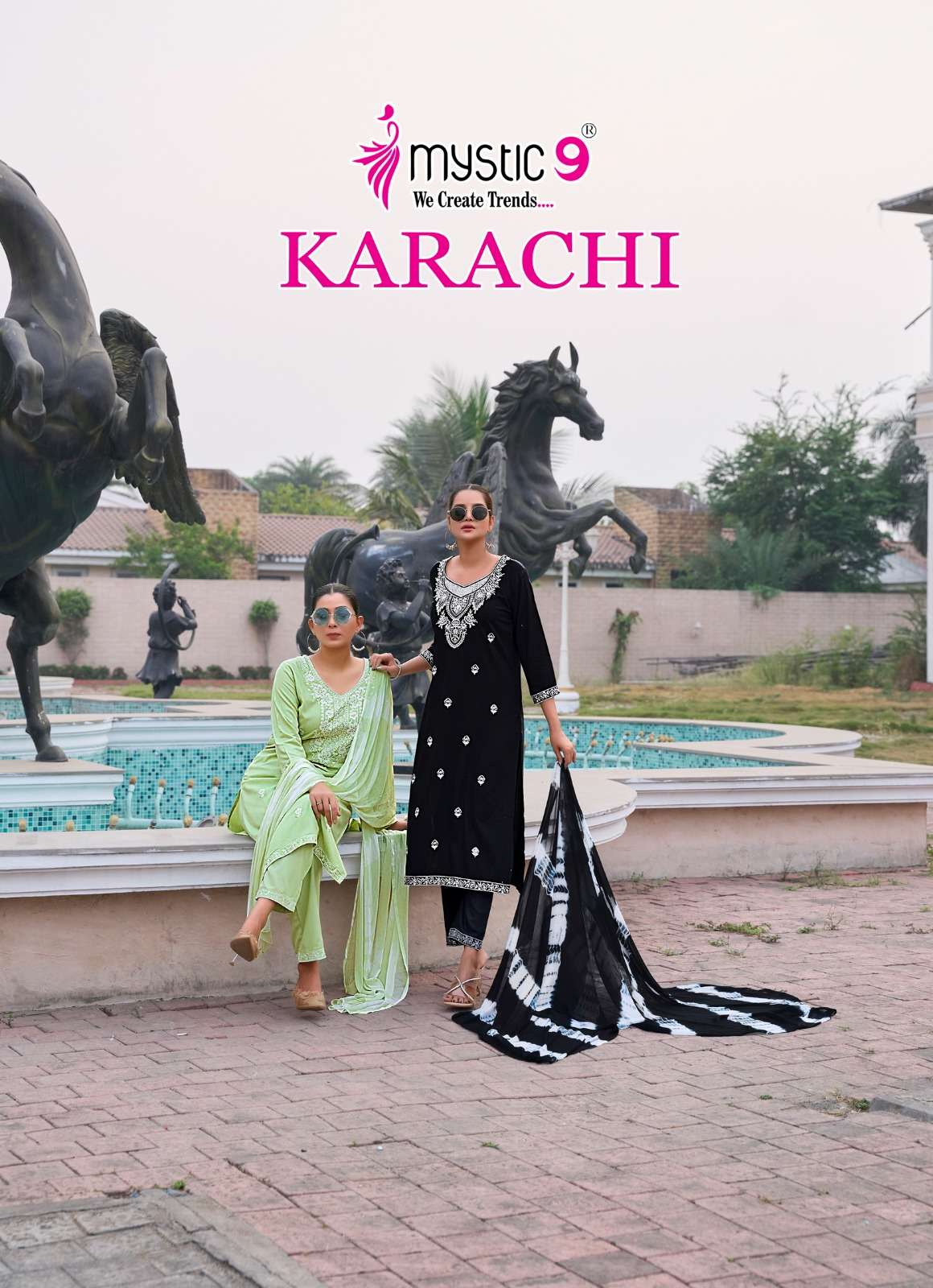 MYSTIC 9 KURTI KARACHI VOL 6 PRINTED KURTI WHOLESALER 