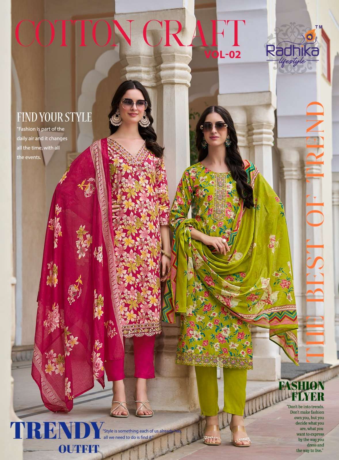RADHIKA LIFE STYLE COTTON CRAFT VOL 2 PRINTED KURTI WHOLESALER 