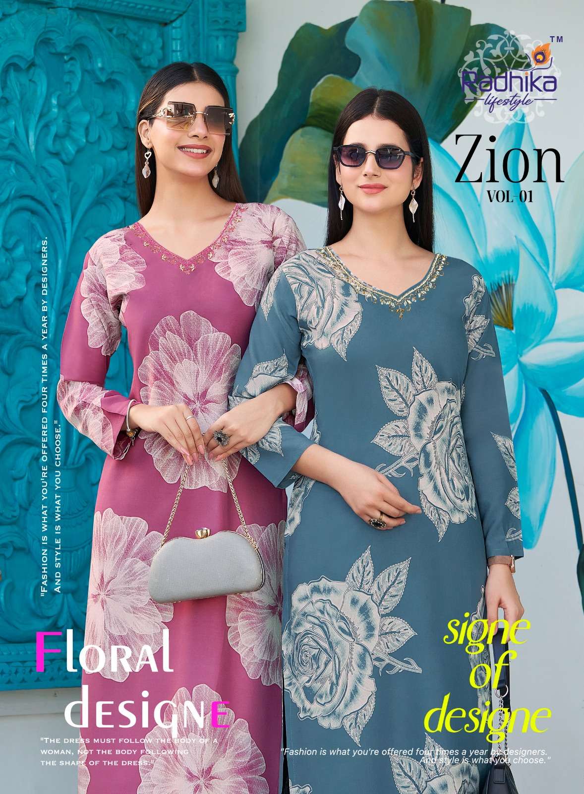 RADHIKA LIFE STYLE ZION VOL 1 PRINTED KURTI WHOLESALER 