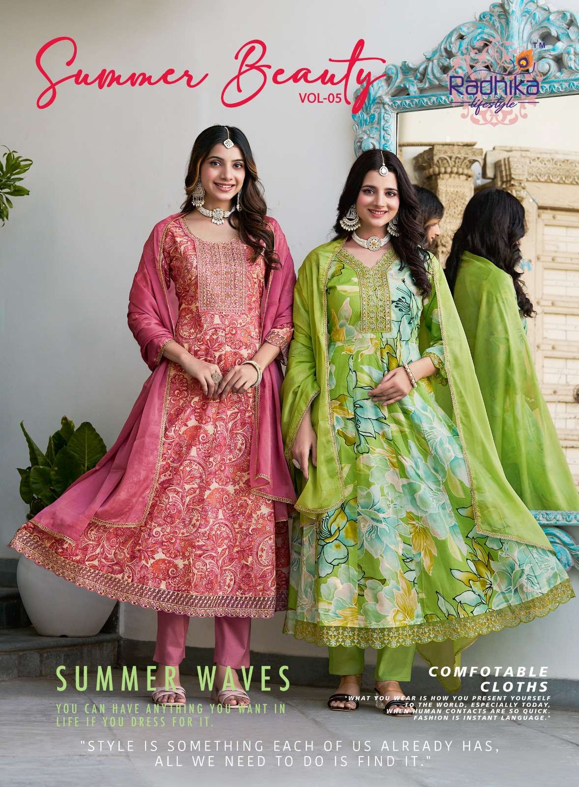 RADHIKA lifestyle SUMMER BEAUTY VOL 5 PRINTED KURTI WHOLESALER 