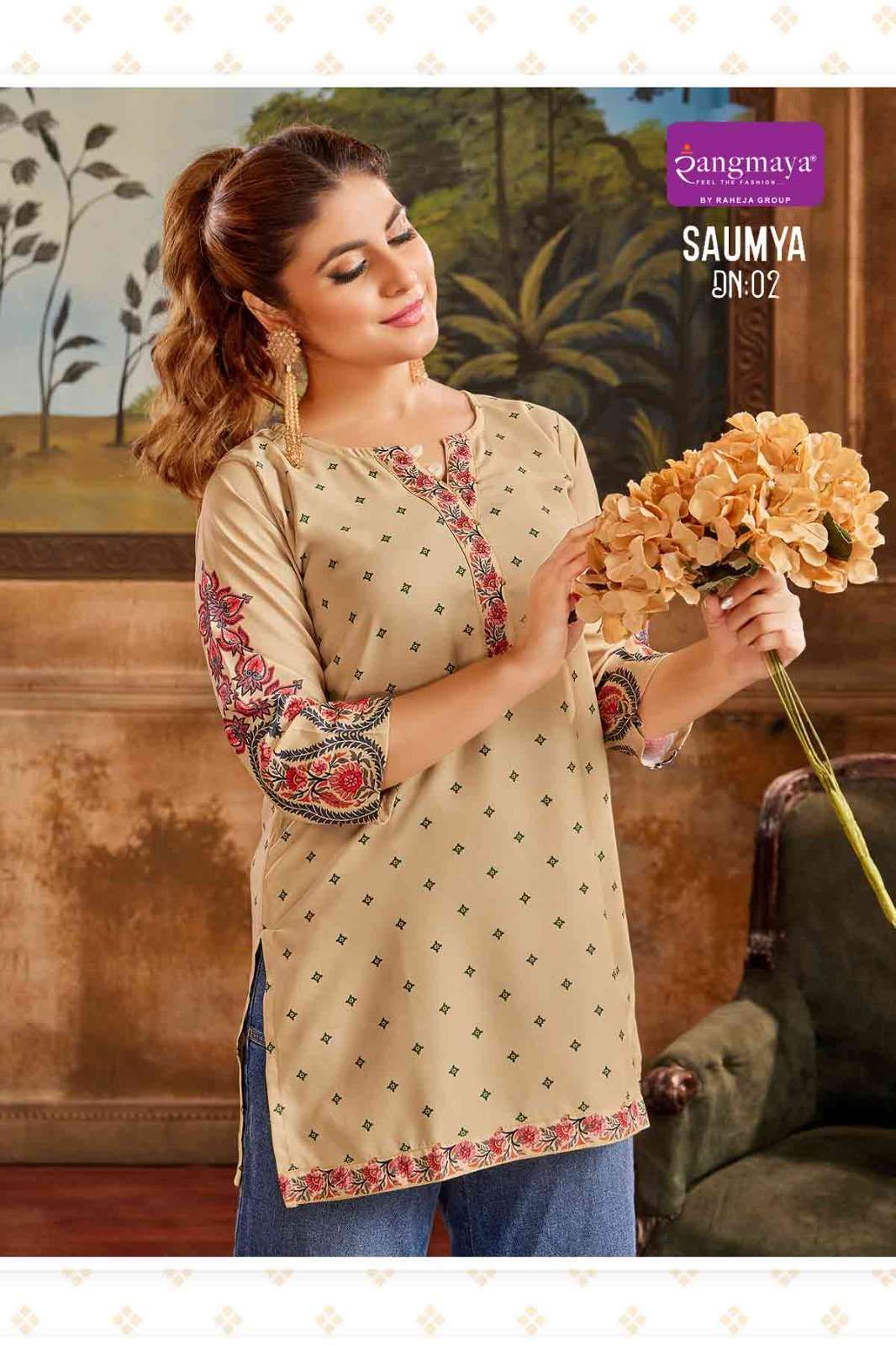 RANGMAYA KURTI SAUMYA PRINTED KURTI WHOLESALER 
