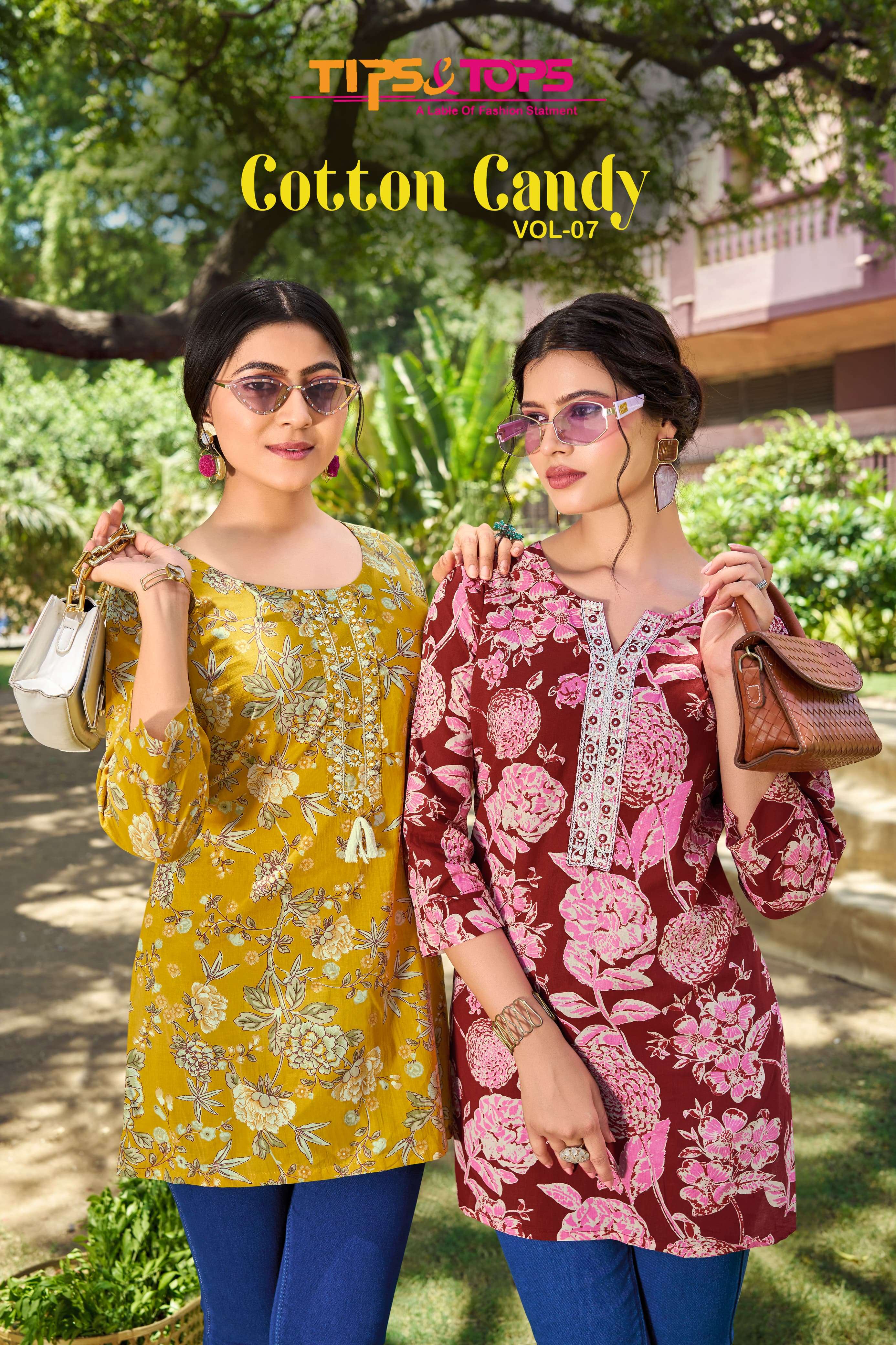 TIPS & TOPS COTTON CANDY Vol 07 PRINTED KURTI WHOLESALER 