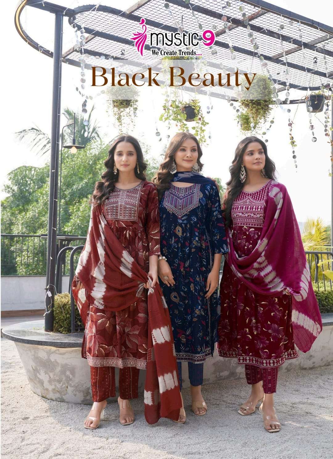 MYSTIC 9 KURTI BLACK BEAUTY VOL 5 PRINTED KURTI WHOLESALER 