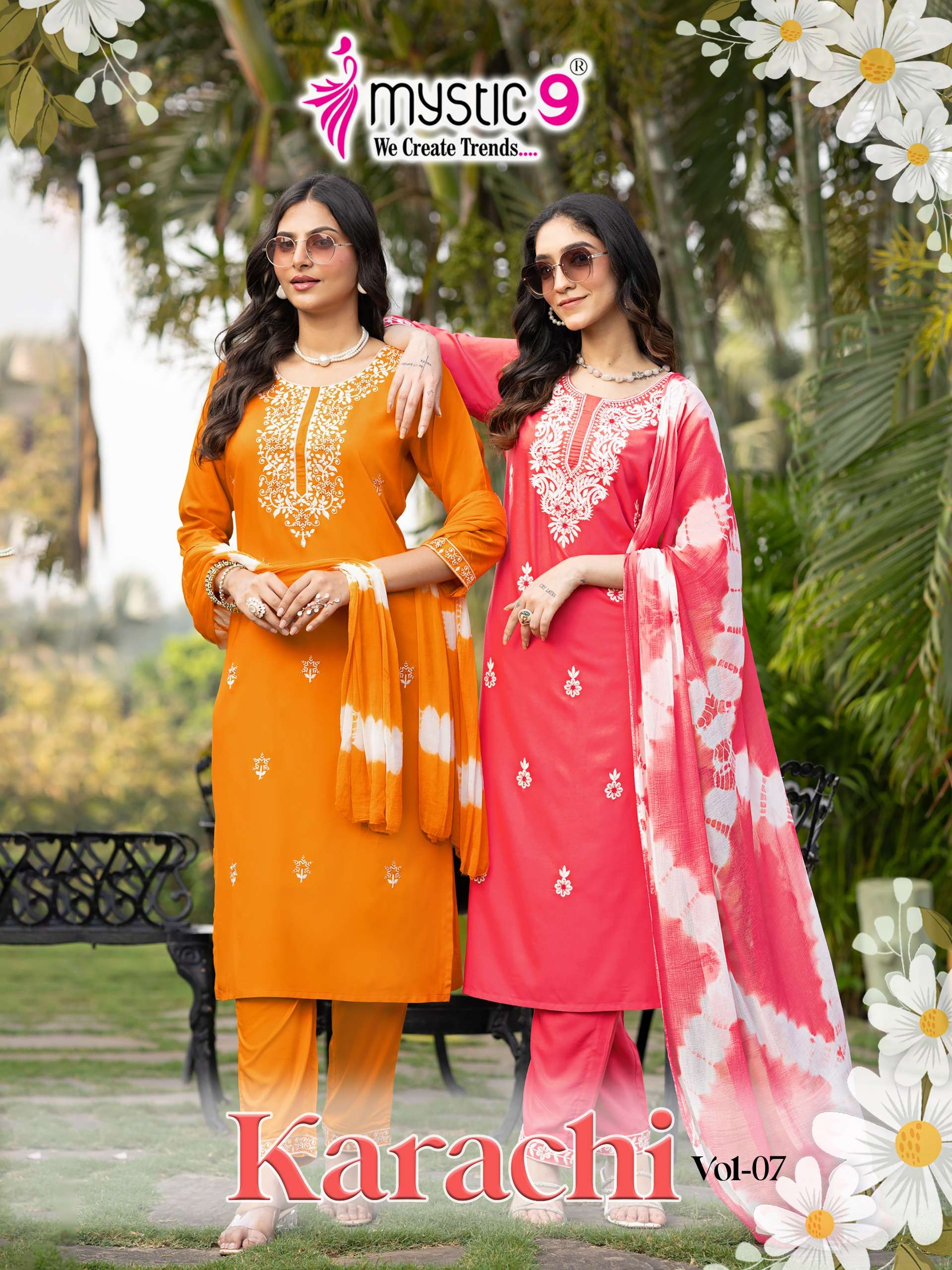 MYSTIC 9 KURTI KARACHI VOL 7 PRINTED KURTI WHOLESALER 