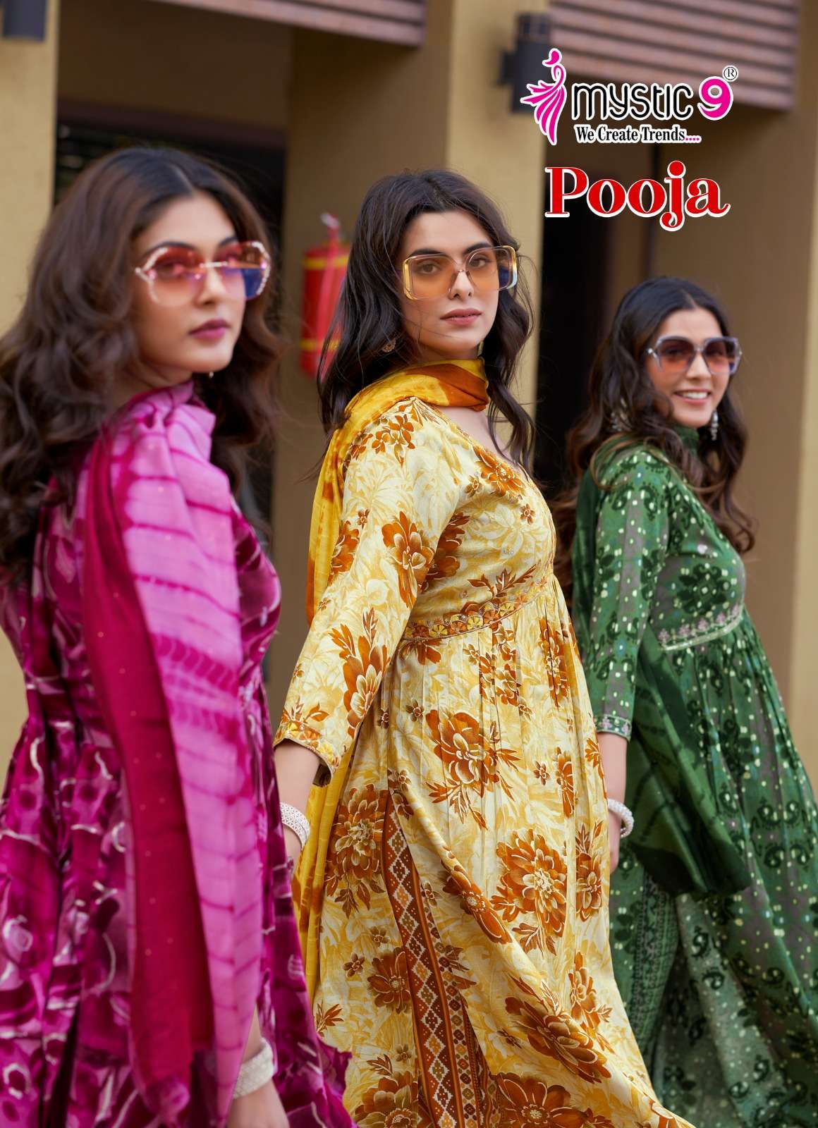 MYSTIC 9 KURTI POOJA VOL 10  PRINTED KURTI WHOLESALER 