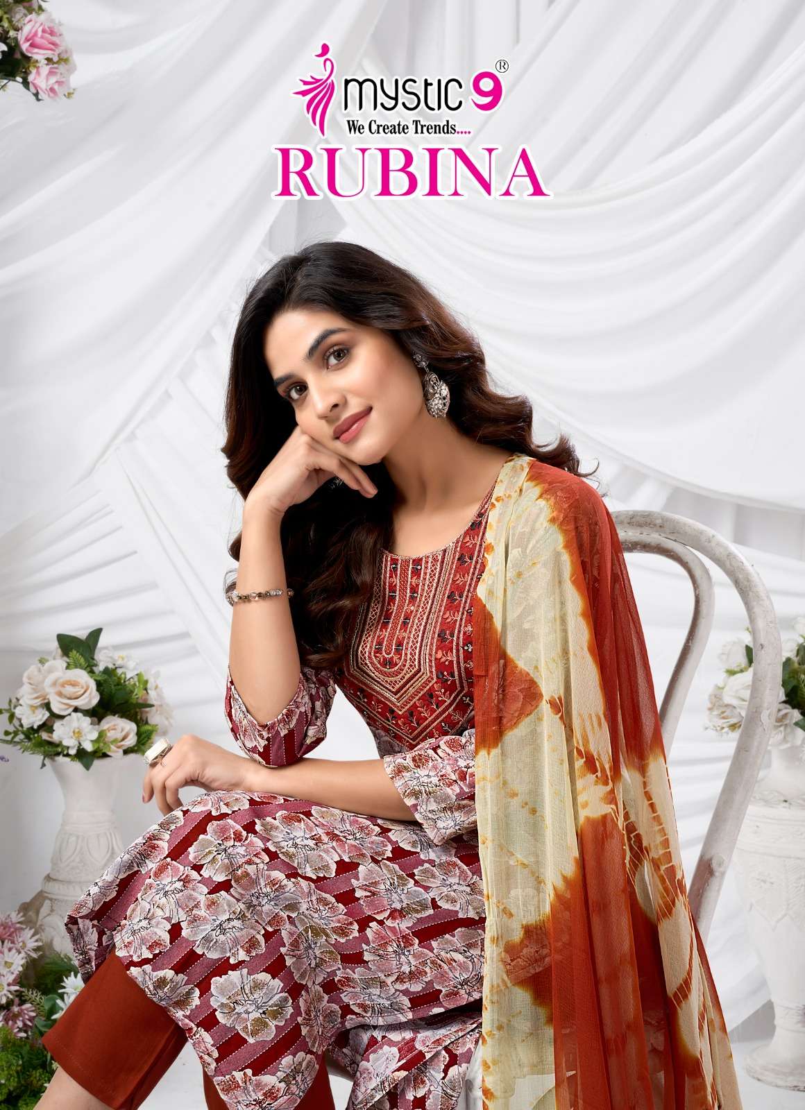 MYSTIC 9 KURTI RUBINA VOL 10 PRINTED KURTI WHOLESALER 