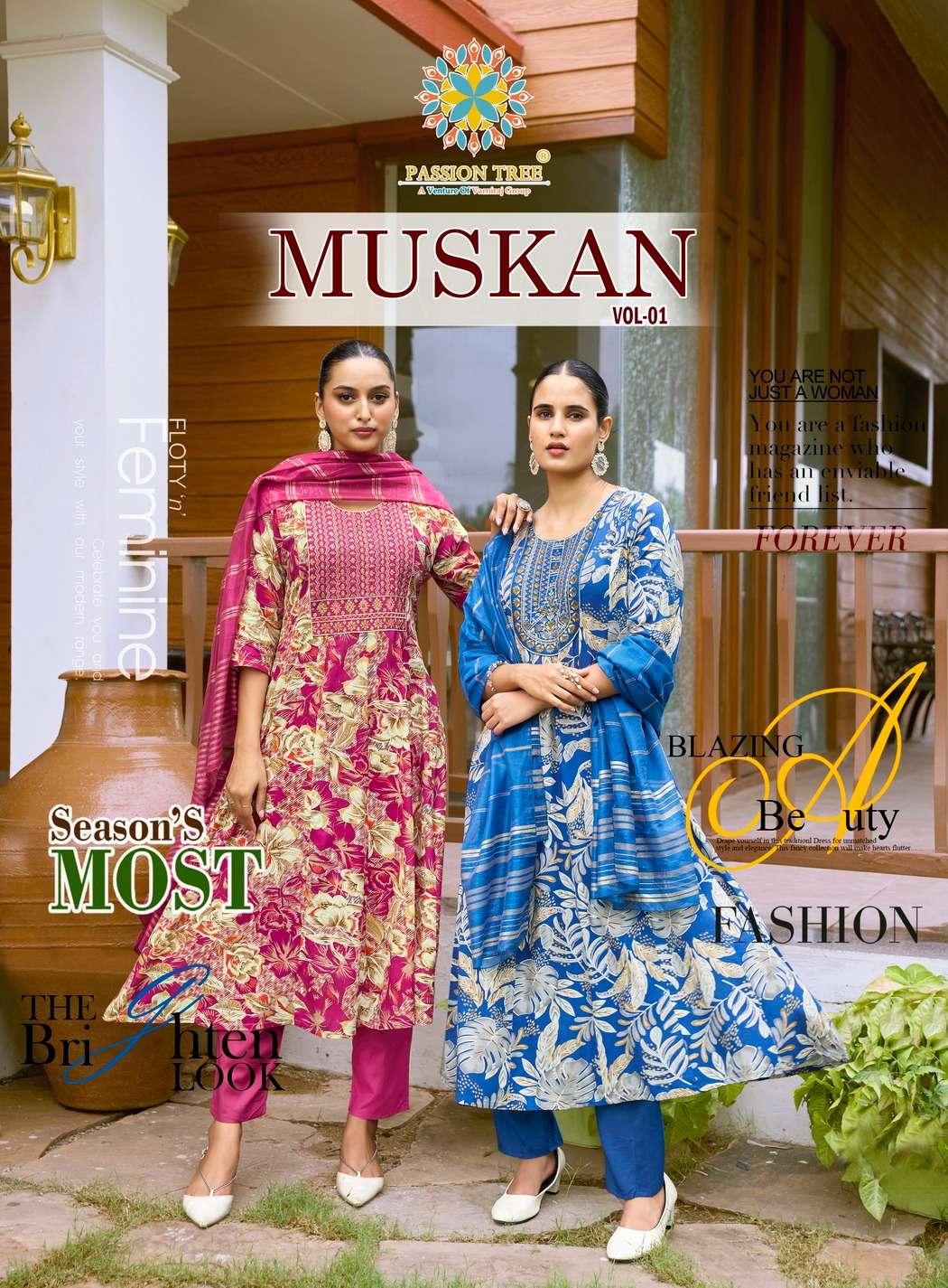 PASSION TREE MUSKAN VOL 1 PRINTED KURTI WHOLESALER 