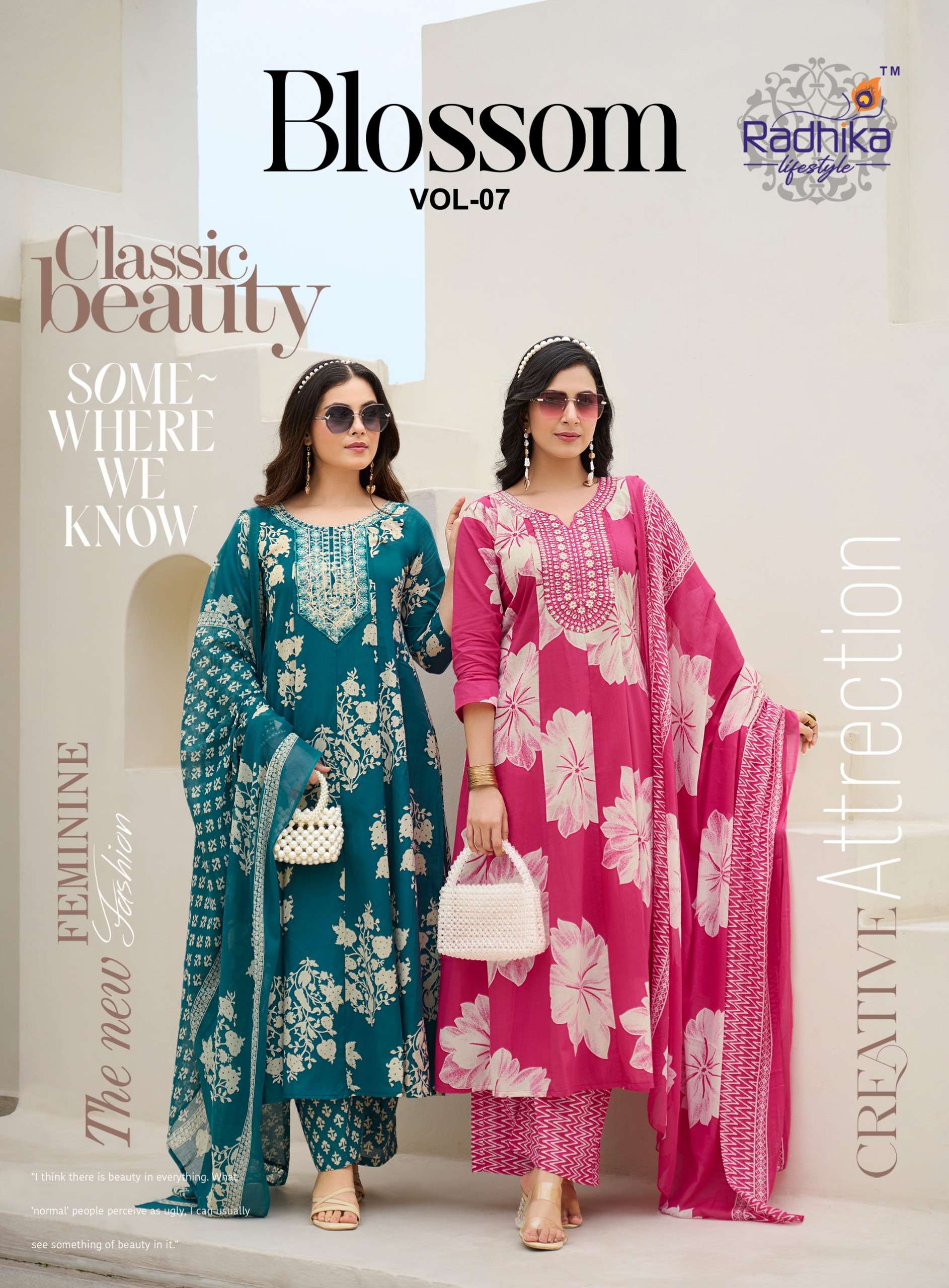 RADHIKA lifestyle BLOSSOM VOL 7  PRINTED KURTI WHOLESALER 
