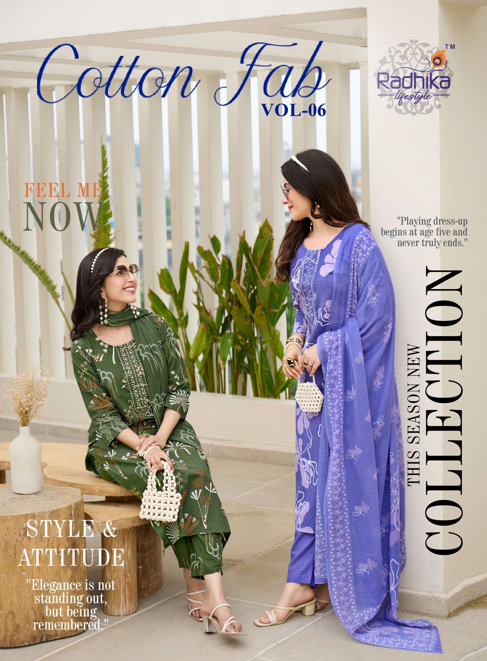 RADHIKA lifestyle  COTTON FAB  VOL 6 PRINTED KURTI WHOLESALER 