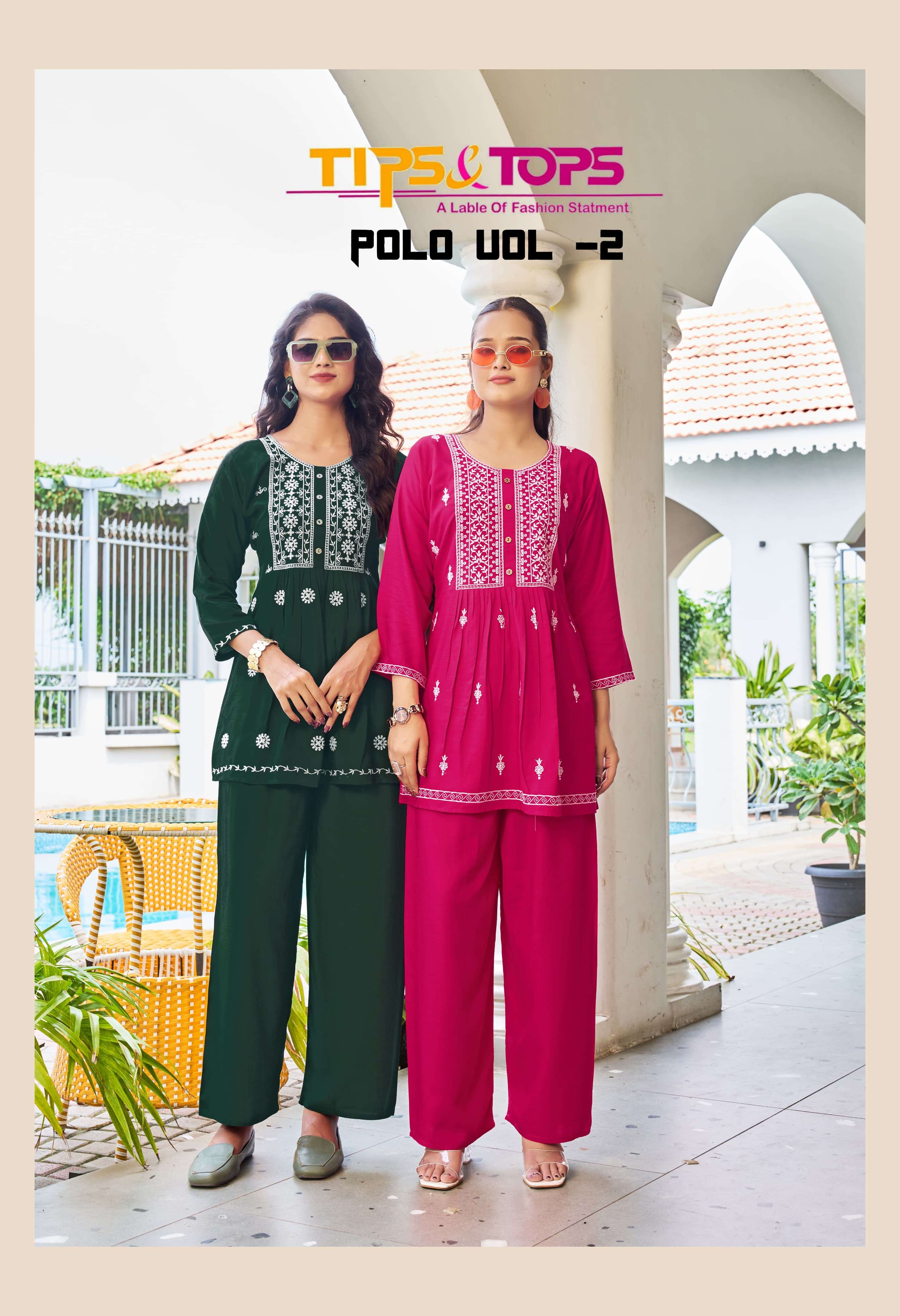 TIPS & TOPS POLO Vol 02 PRINTED KURTI WHOLESALER 