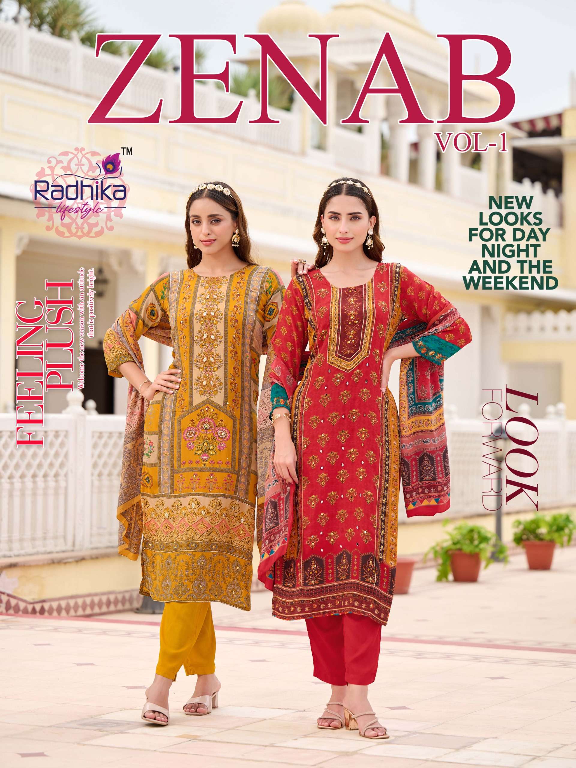 RADHIKA LIFE STYLE ZENAB  VOL 1 PRINTED KURTI WHOLESALER 