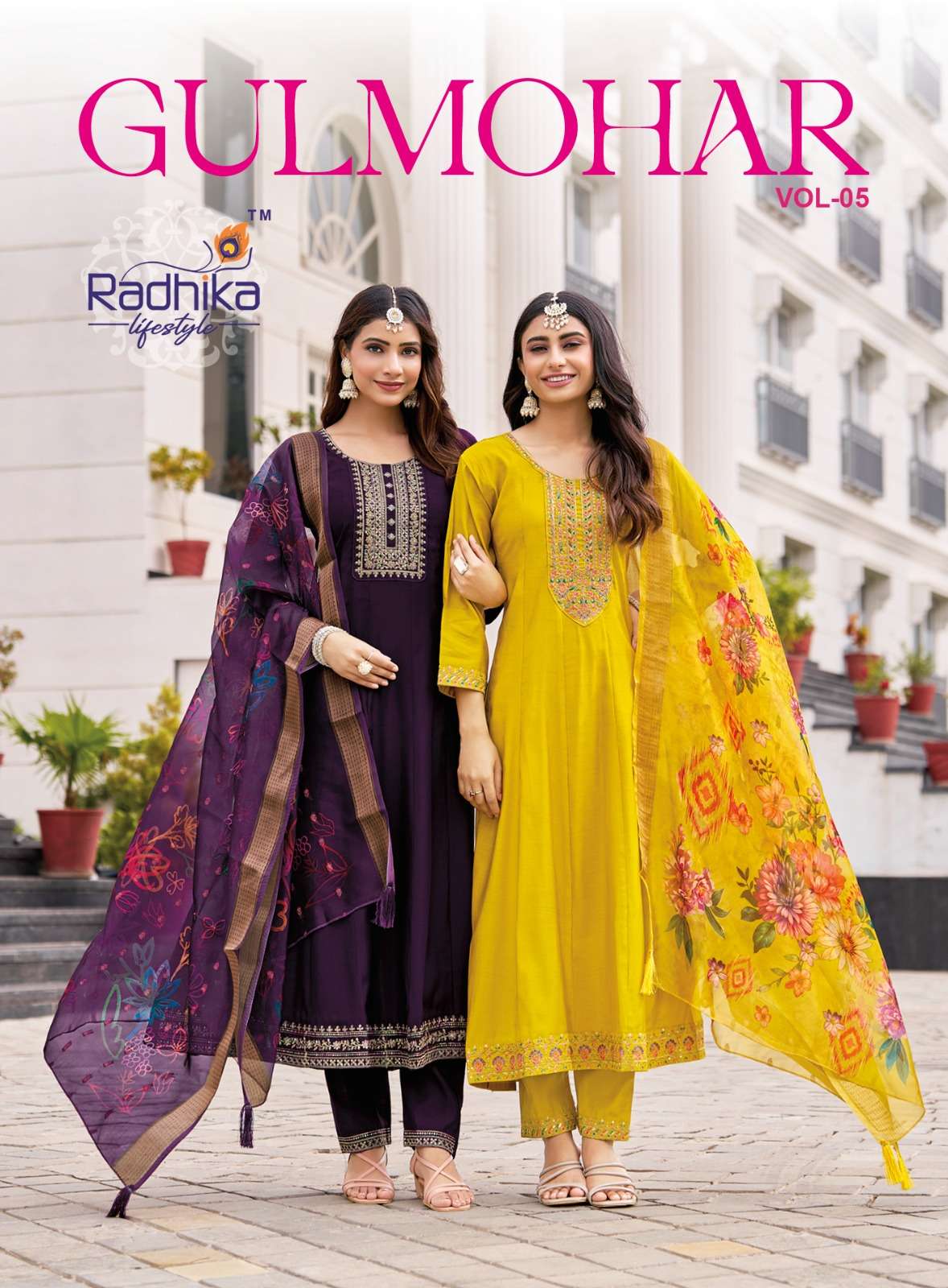 RADHIKA lifestyle GULMOHAR VOL 5  PRINTED KURTI WHOLESALER 