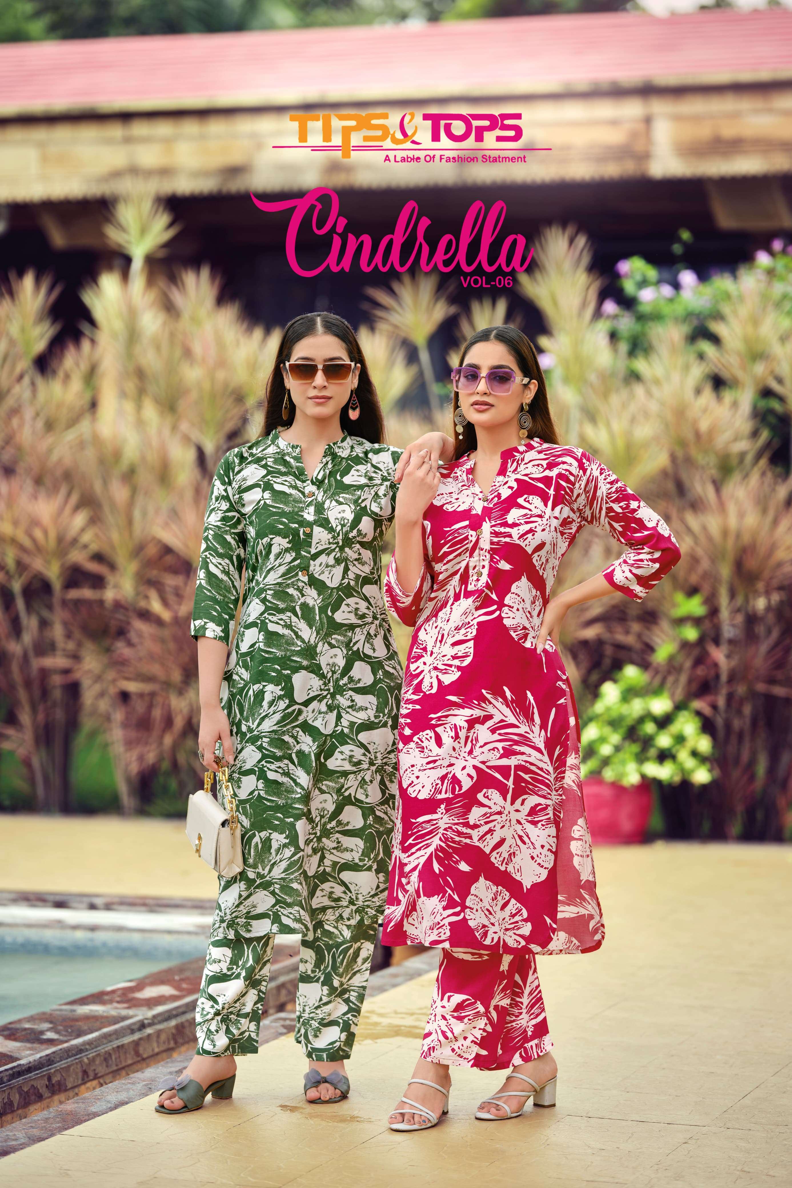 TIPS & TOPS CINDERELLA Vol 06 PRINTED KURTI WHOLESALER 