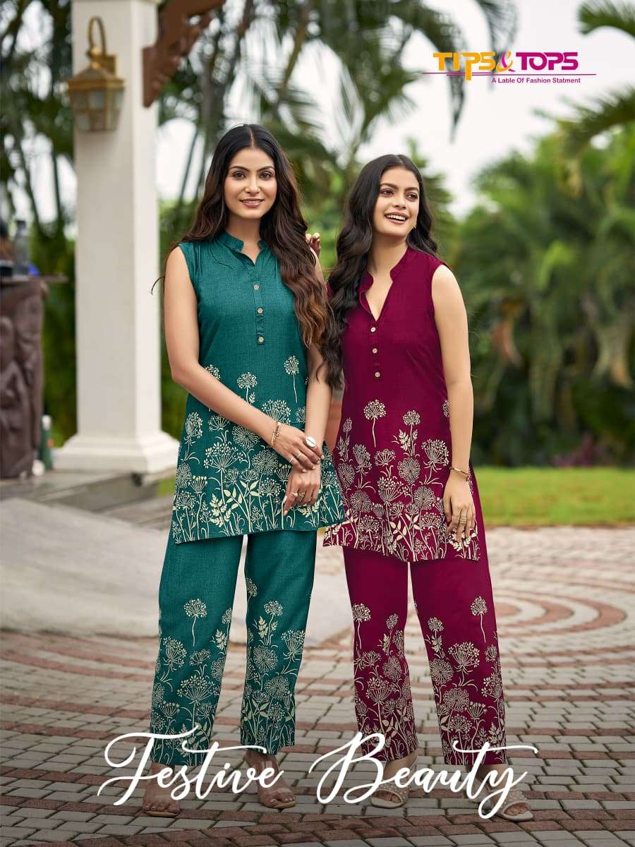 TIPS & TOPS FESTIVE BEAUTY PRINTED KURTI WHOLESALER 