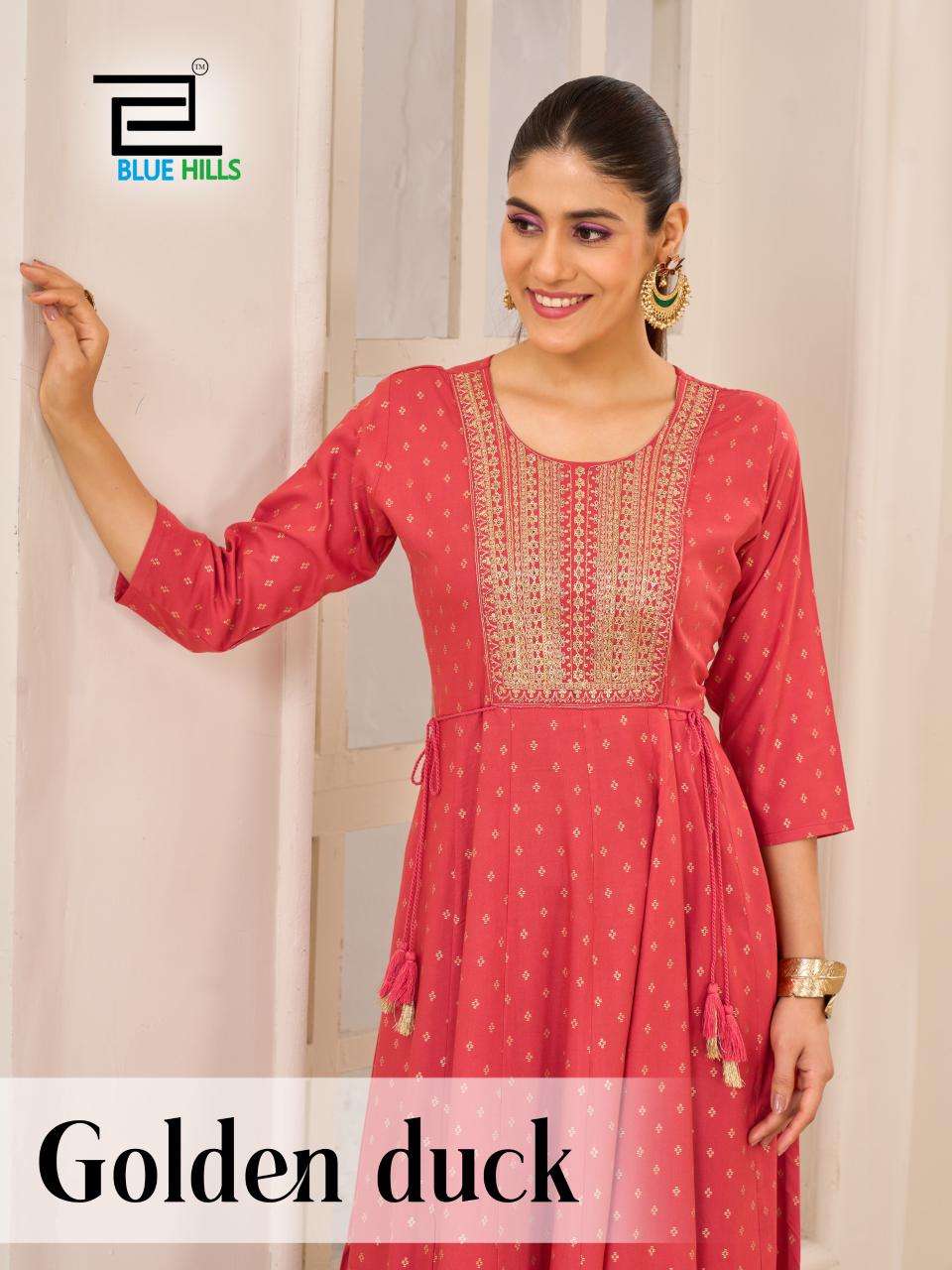 BLUE HILLS Golden Duck  PRINTED KURTI WHOLESALER 