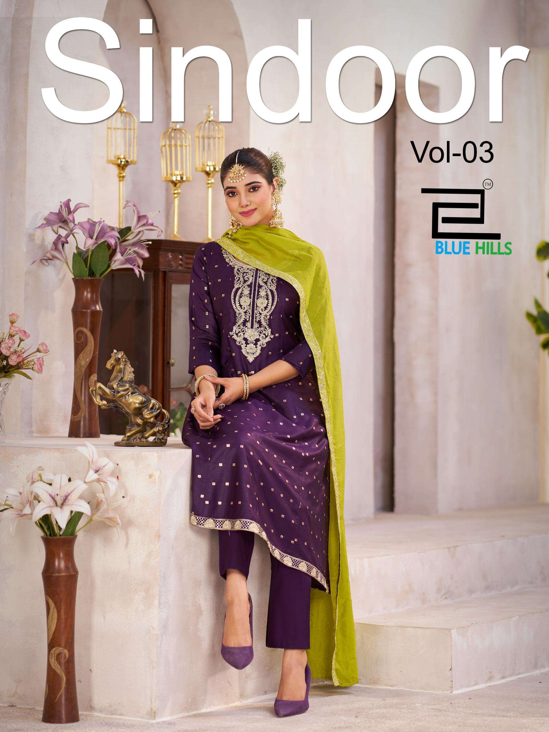 Blue Hills SINDOOR VOL 3 PRINTED KURTI WHOLESALER 