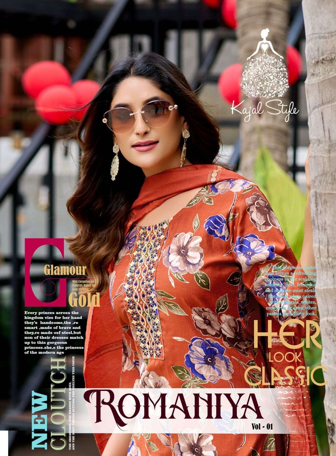 KAJAL STYLE Romaniya Vol 1 PRINTED KURTI WHOLESALER 