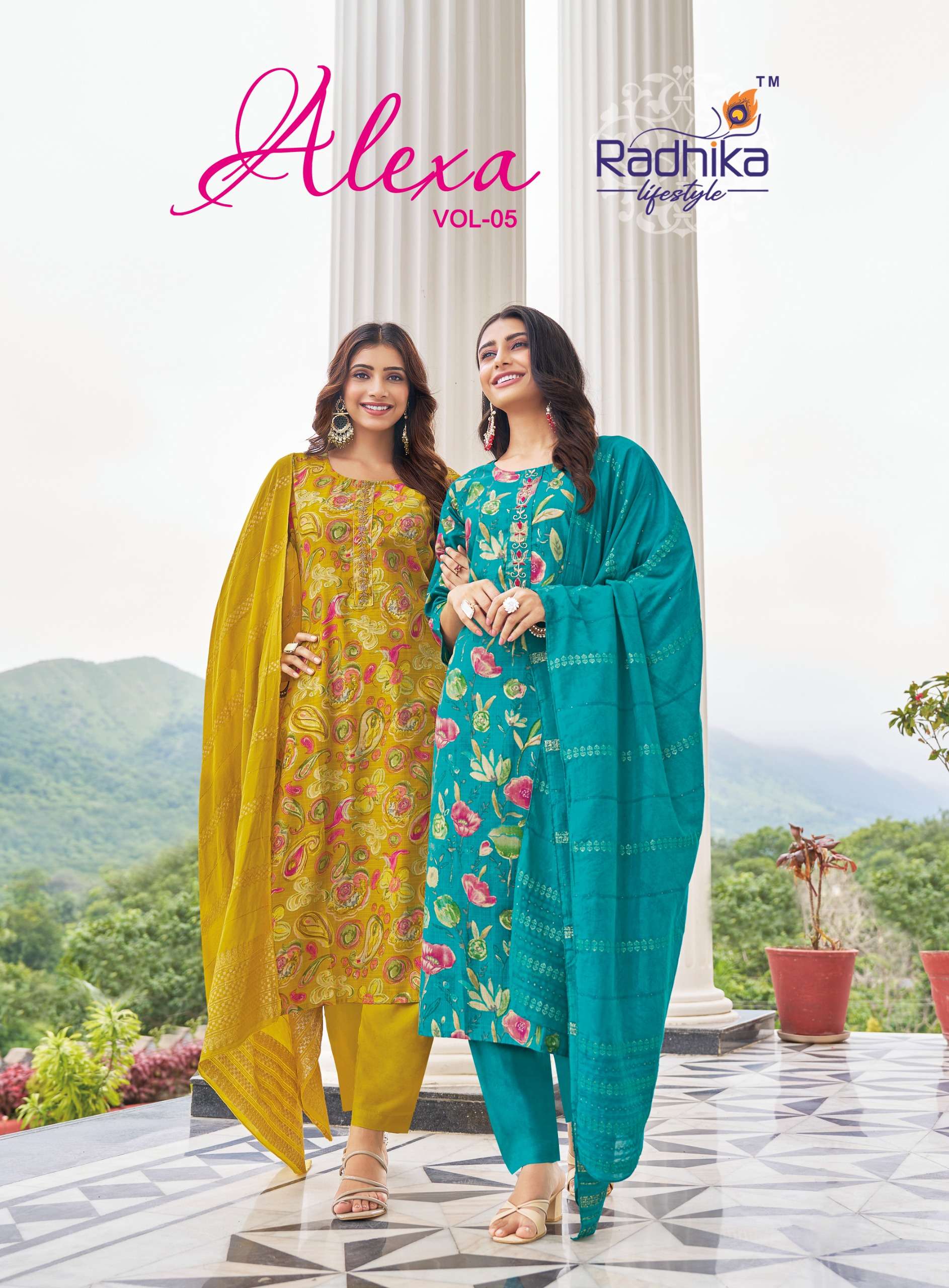 RADHIKA LIFE STYLE ALEXA VOL 5 PRINTED KURTI WHOLESALER 