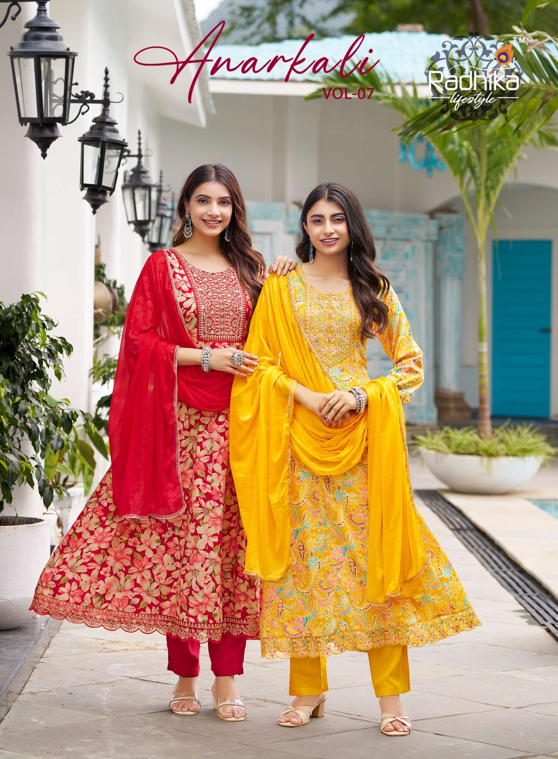 RADHIKA lifestyle ANARKALI VOL 7 PRINTED KURTI WHOLESALER 