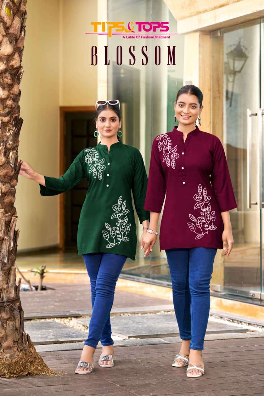 TIPS & TOPS BLOSSOM  PRINTED KURTI WHOLESALER 