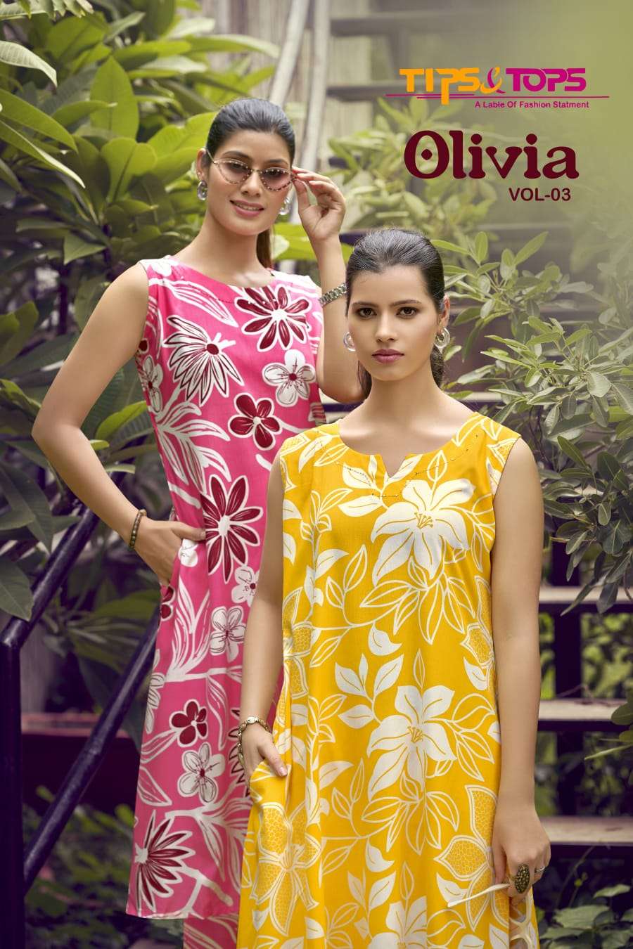 TIPS & TOPS OLIVIA Vol 03 PRINTED KURTI WHOLESALER 