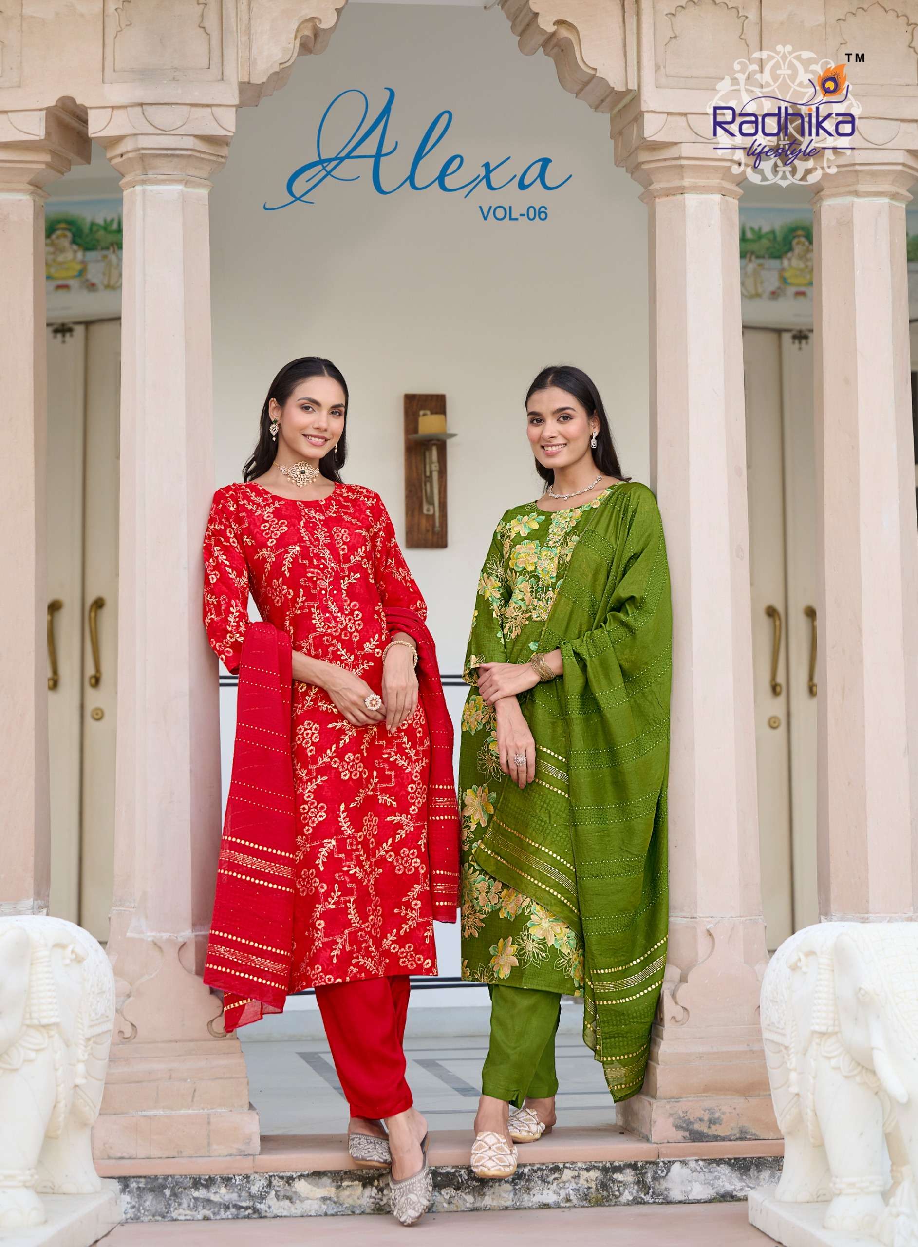 RADHIKA LIFE STYLE ALEXA VOL 6 PRINTED KURTI WHOLESALER 