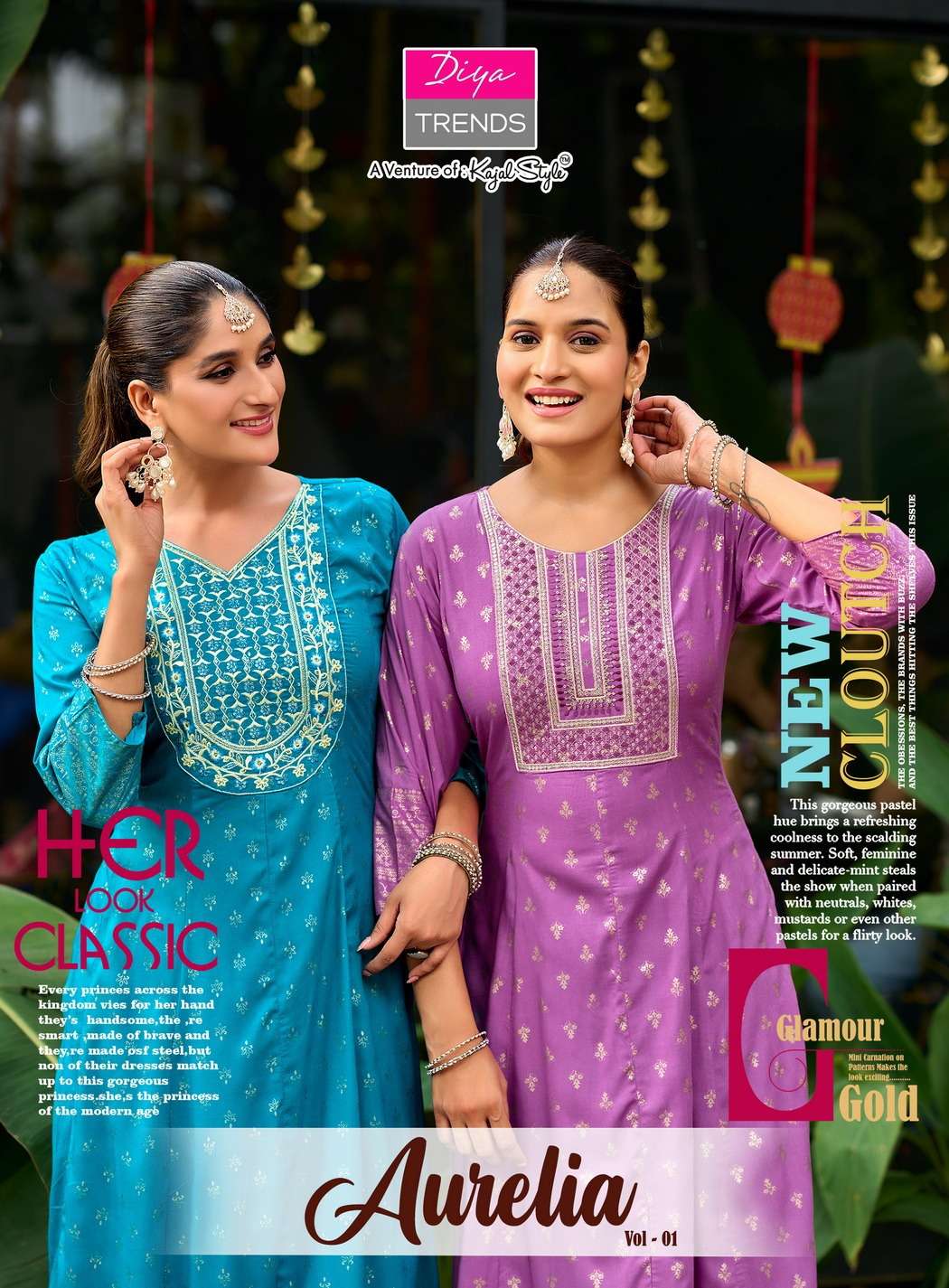 DIYA TRENDS Aurelia Vol -1  PRINTED KURTI WHOLESALER 