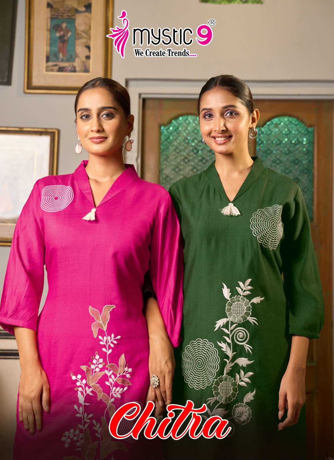 MYSTIC 9 KURTI CHITRA VOL 1 PRINTED KURTI WHOLESALER 
