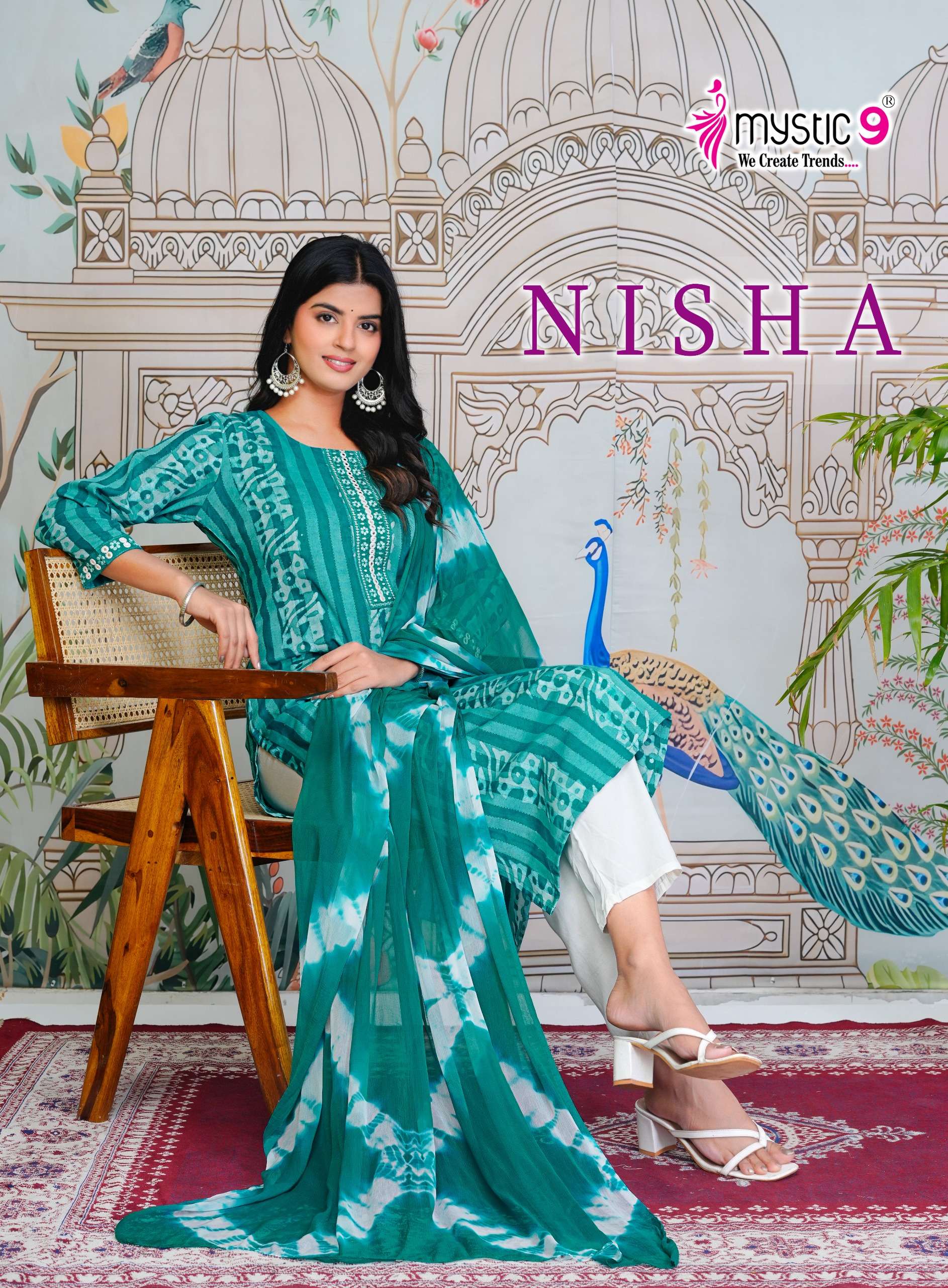 MYSTIC 9 KURTI NISHA VOL 13 PRINTED KURTI WHOLESALER 