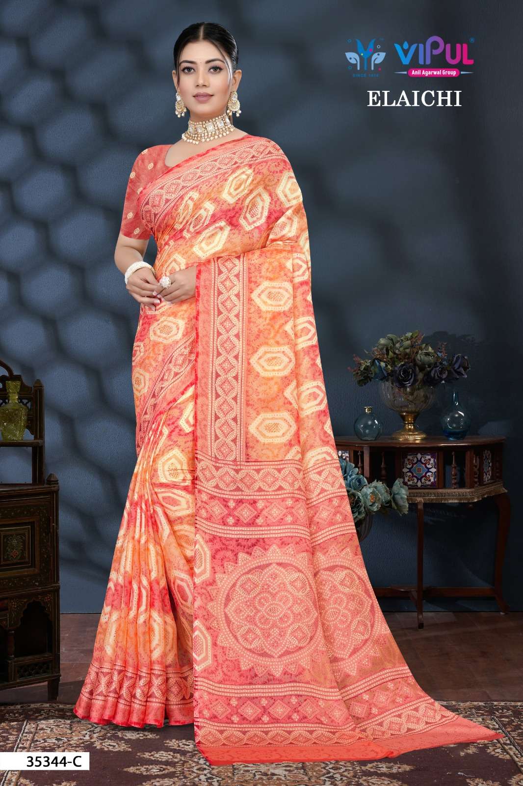 Vipul SAREE Elaichi 35344 PRINTED KURTI WHOLESALER 