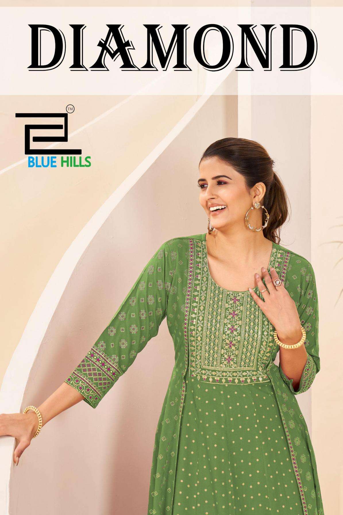 BLUE HILLS KURTI DIAMOND PRINTED KURTI WHOLESALER