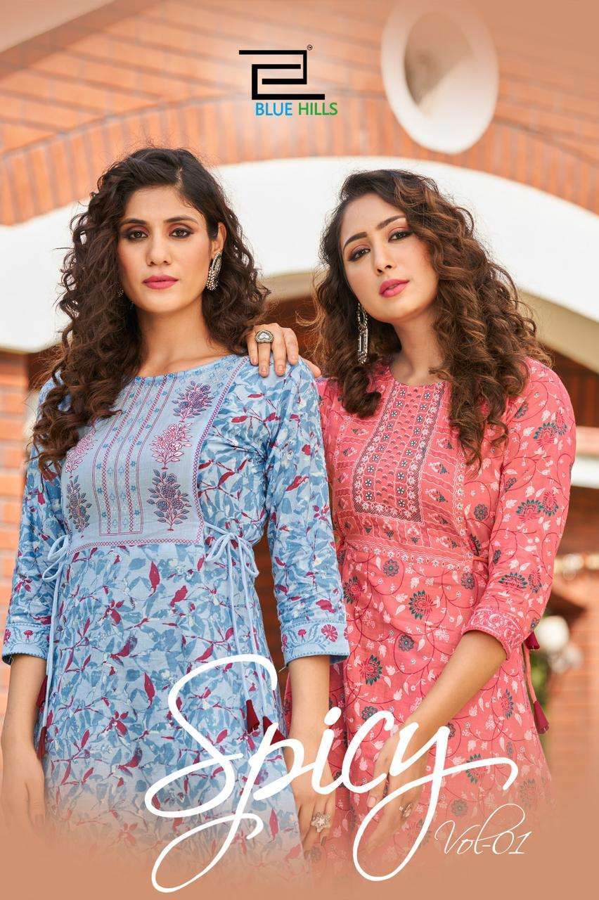 BLUE HILLS KURTI SPICY VOL 1 PRINTED KURTI WHOLESALER