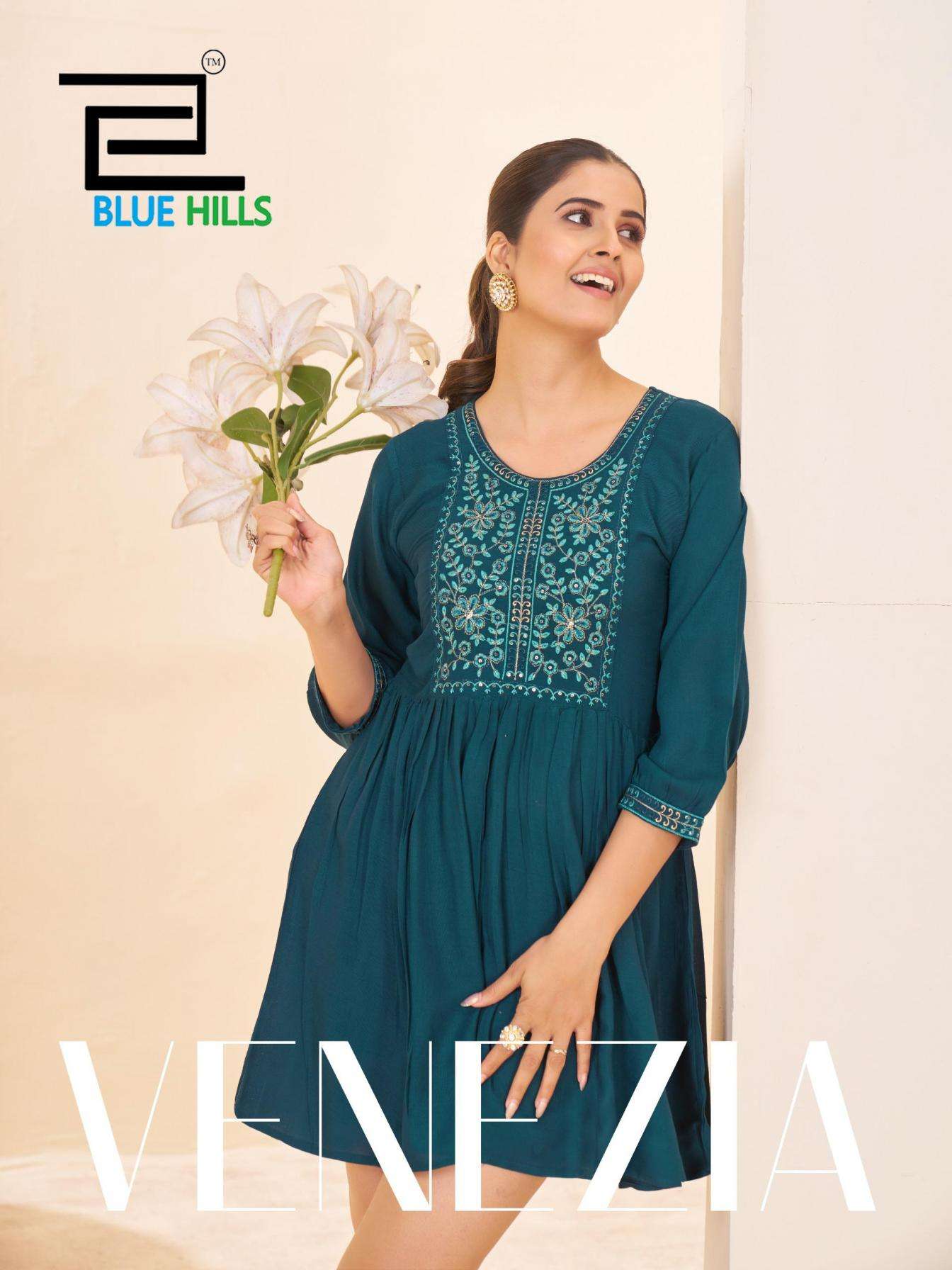 BLUE HILLS KURTI VENEZIA PRINTED KURTI WHOLESALER