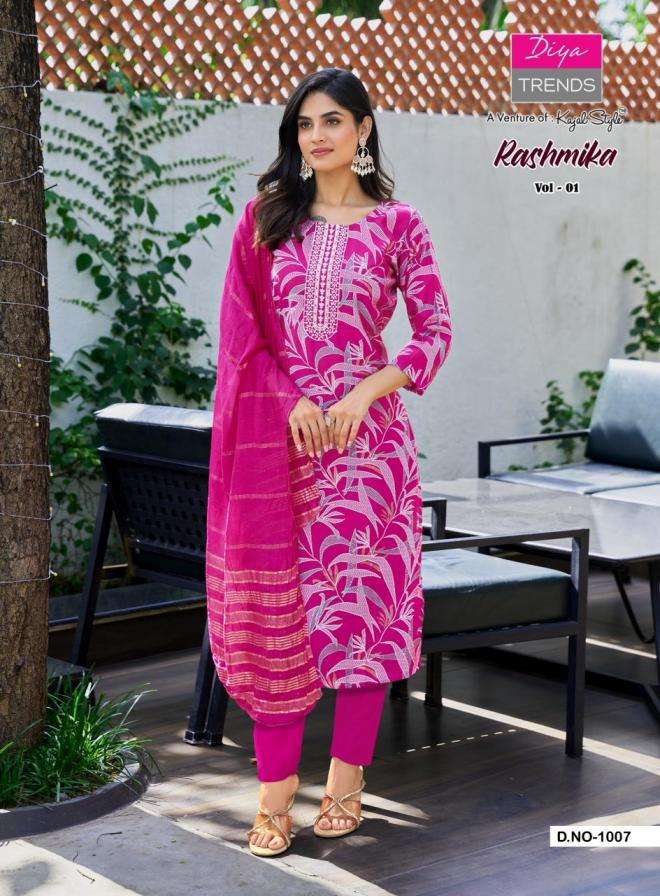 Diya KURTI RASHMIKA VOL 1 PRINTED KURTI WHOLESALER