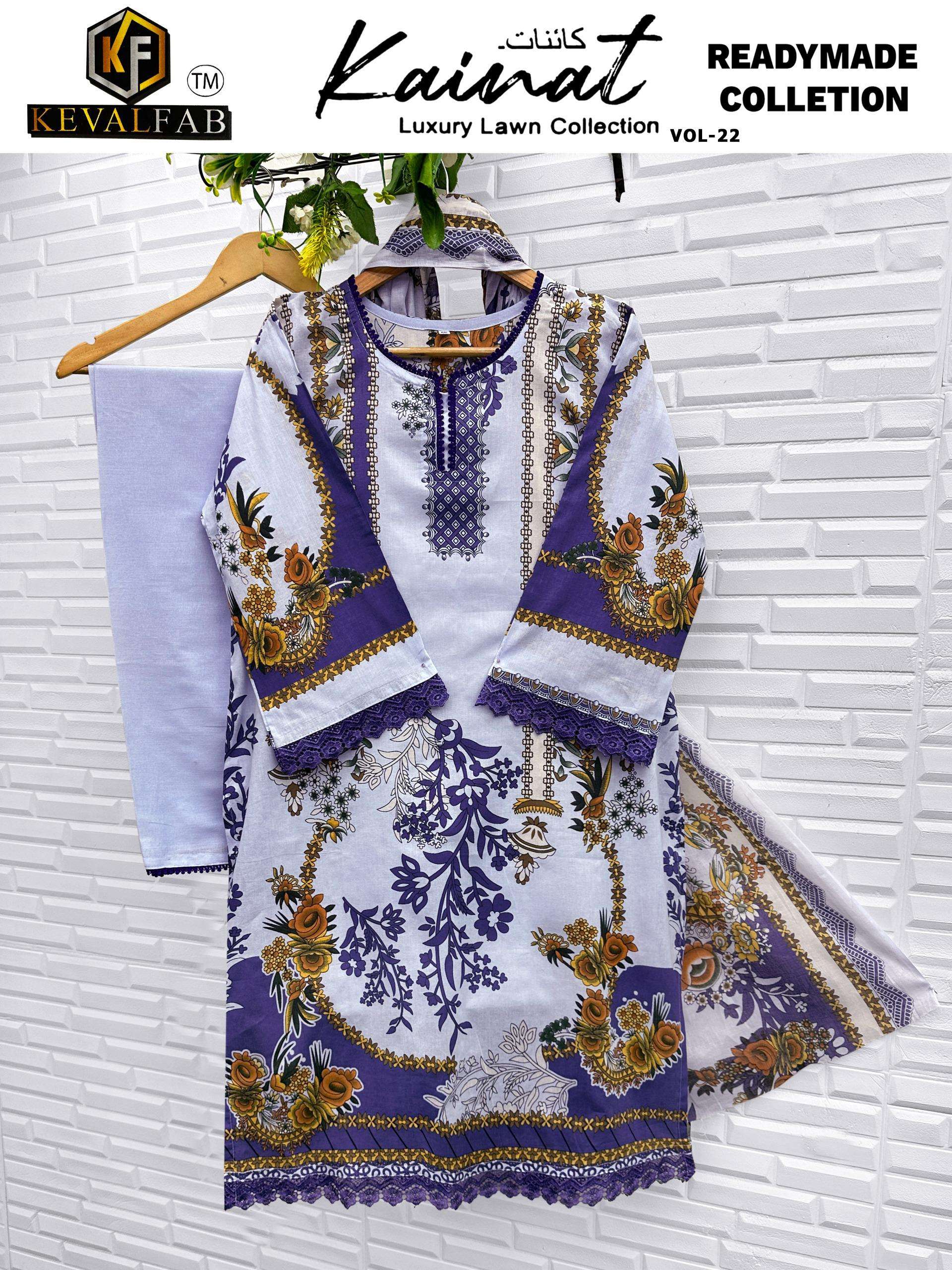 KEVAL FAB KURTI KAINAT VOL 22 PRINTED KURTI WHOLESALER
