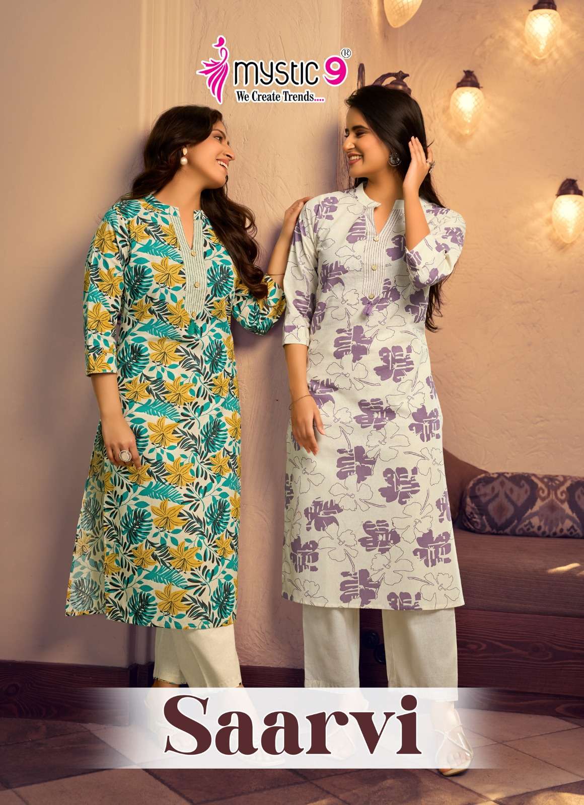 MYSTIC 9 KURTI SAARVI VOL 1 PRINTED KURTI WHOLESALER