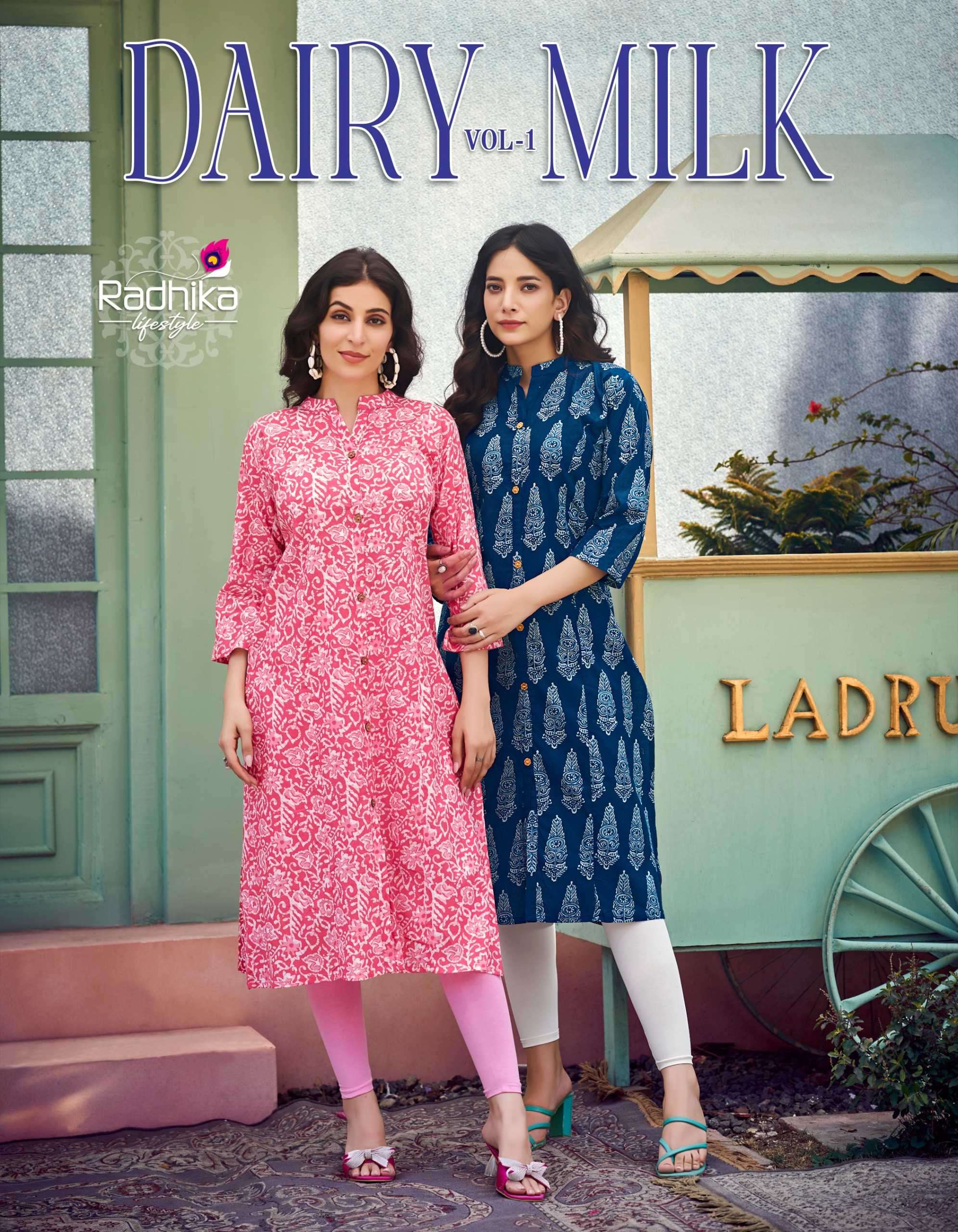 RADHIKA KURTI DAIRY MILK VOL 1 PRINTED KURTI WHOLESALER