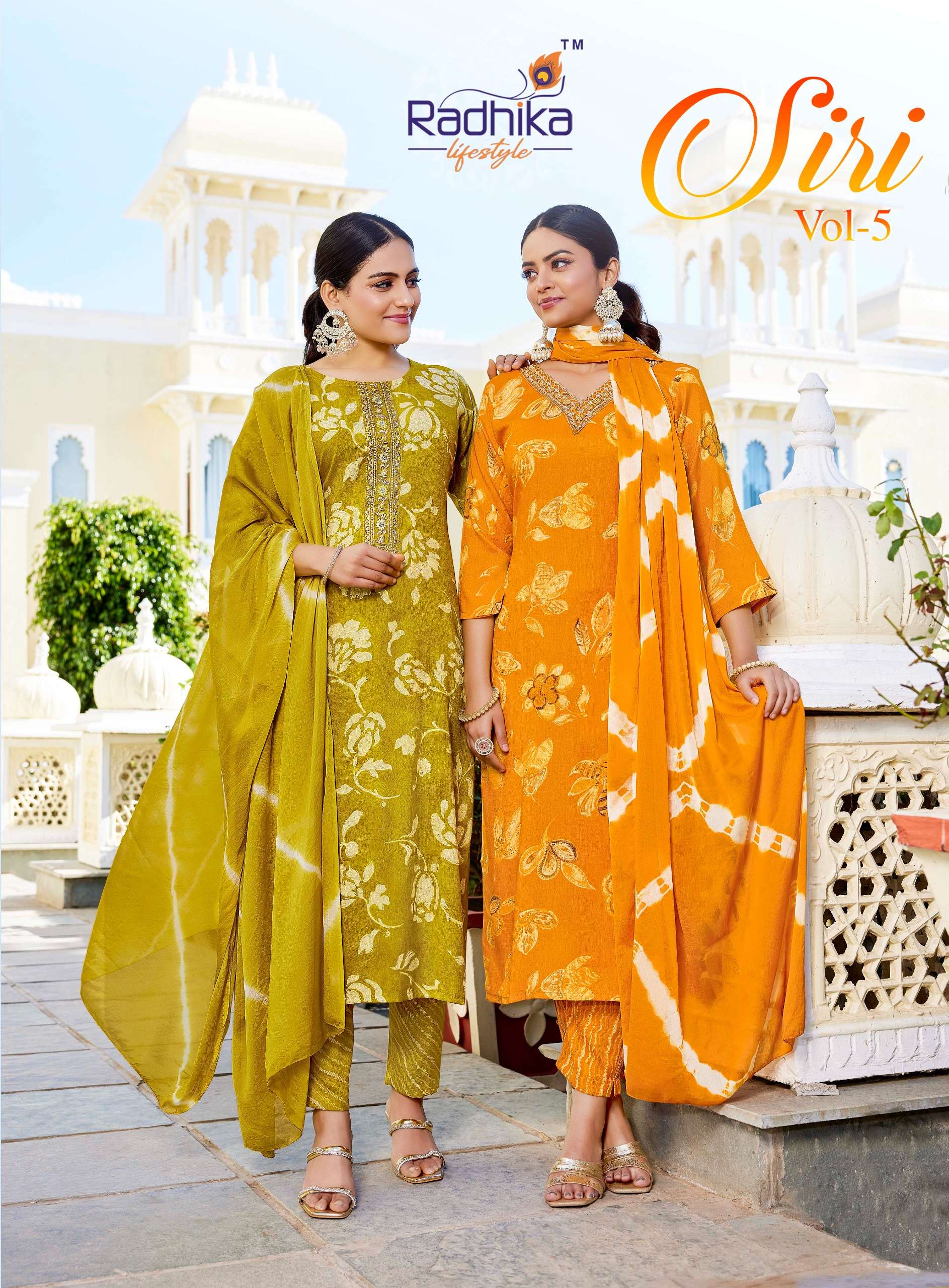 RADHIKA KURTI SIRI VOL 5 PRINTED KURTI WHOLESALER