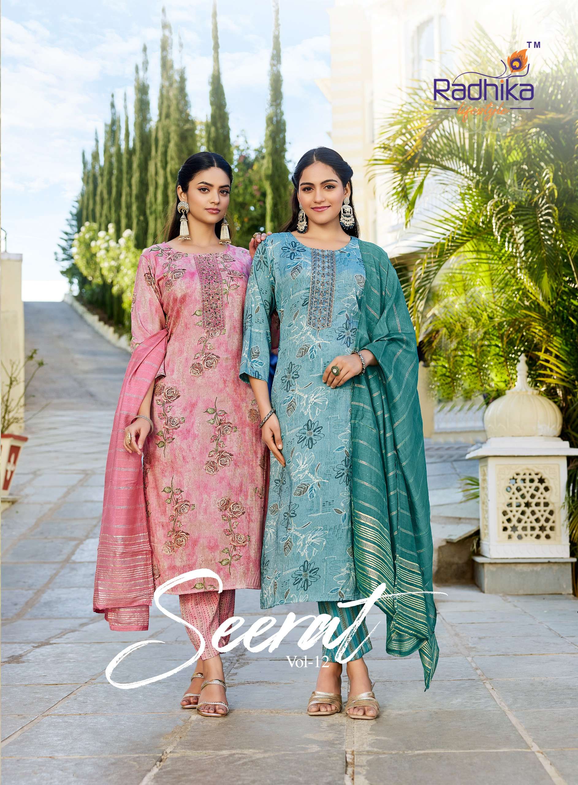 RADHIKA LIFESTYLE SEERAT VOL 12 PRINTED KURTI WHOLESALER