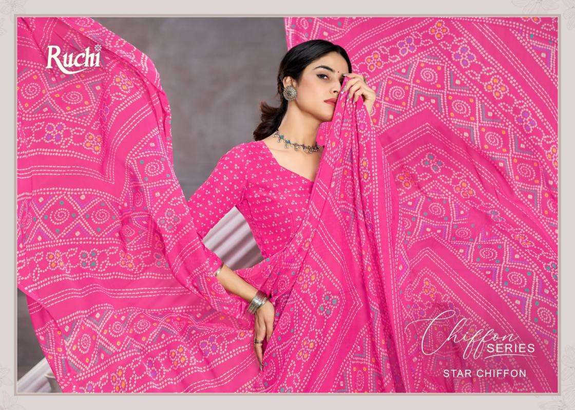 RUCHI SAREES STAR CHIFFON VOL 199 PRINTED KURTI WHOLESALER