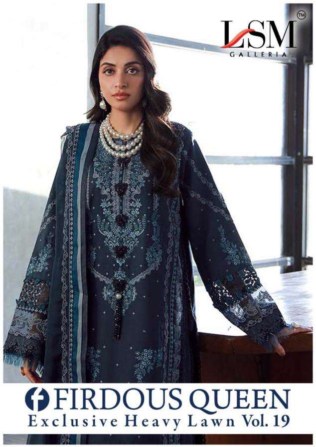 LSM GALLERIA SUIT FIRDOUS QUEEN EXCLUSIVE HEAVY LAWN VOL 19 PRINTED KURTI WHOLESALER
