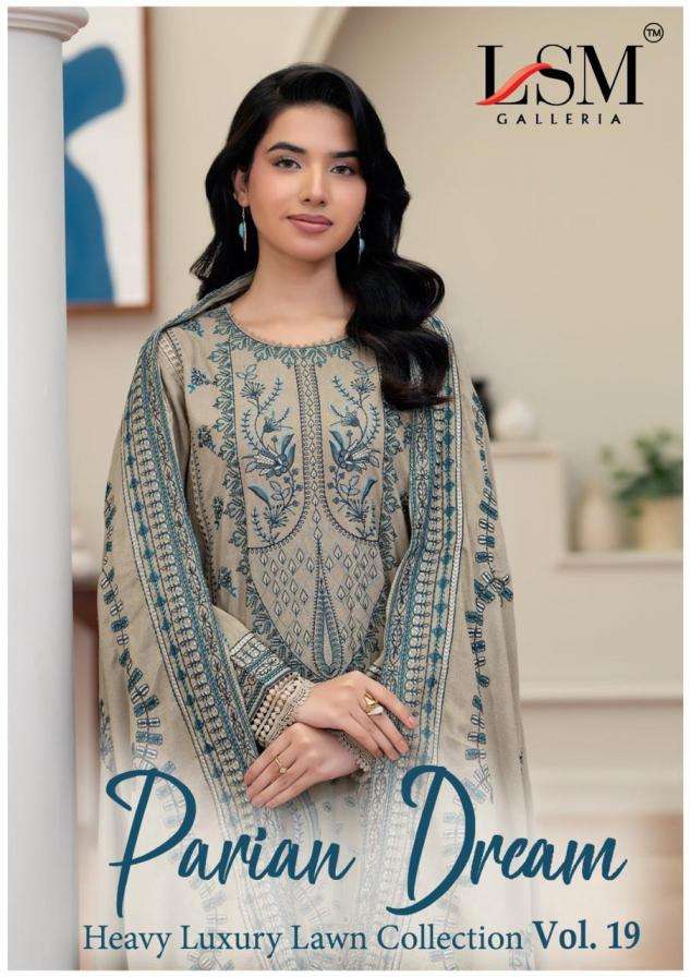 LSM GALLERIA SUIT PARIAN DREAM HEAVY LAWN COLLECTION VOL 19 PRINTED KURTI WHOLESALER