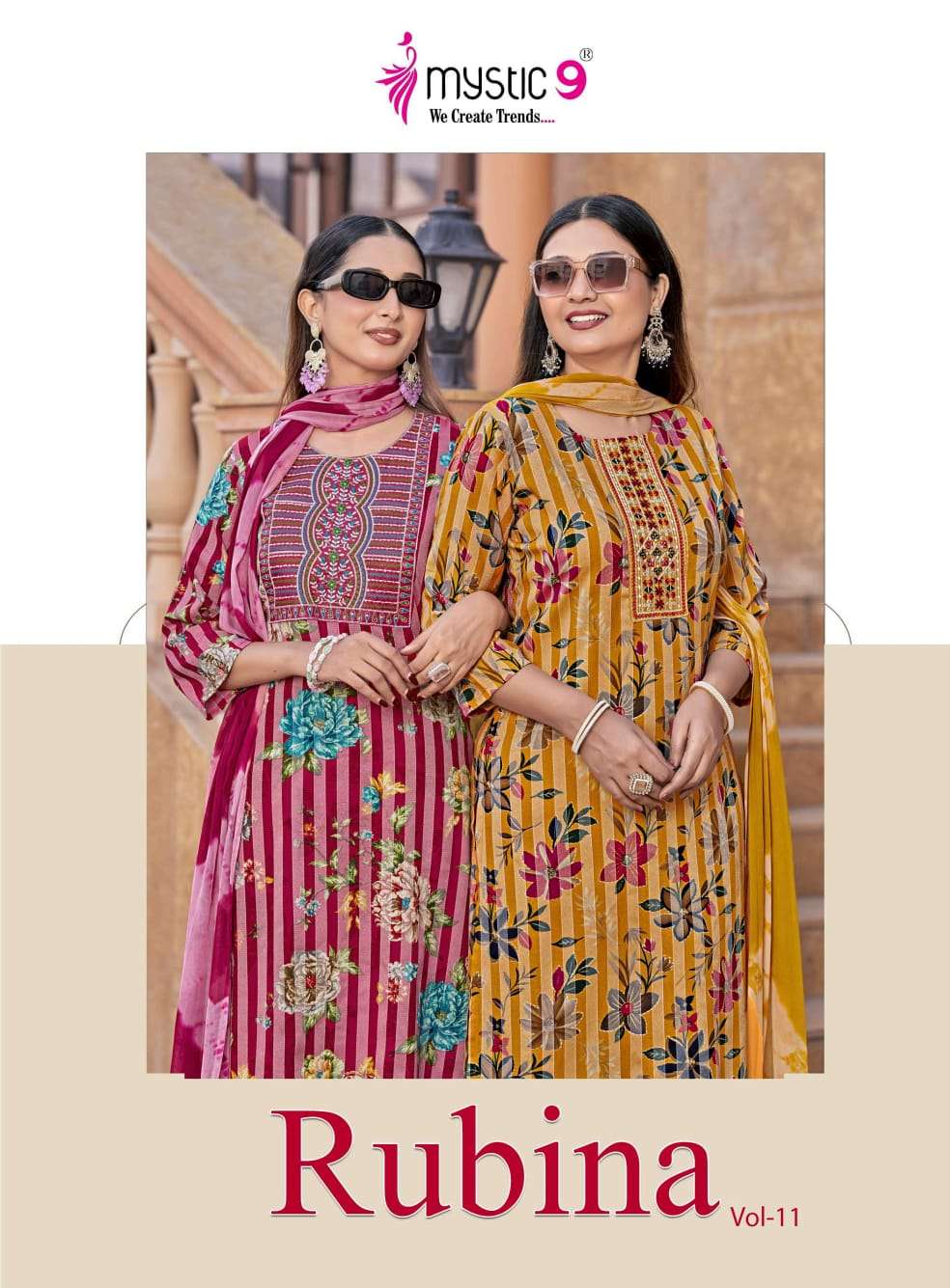 MYSTIC 9 KURTI RUBINA VOL11 PRINTED KURTI WHOLESALER