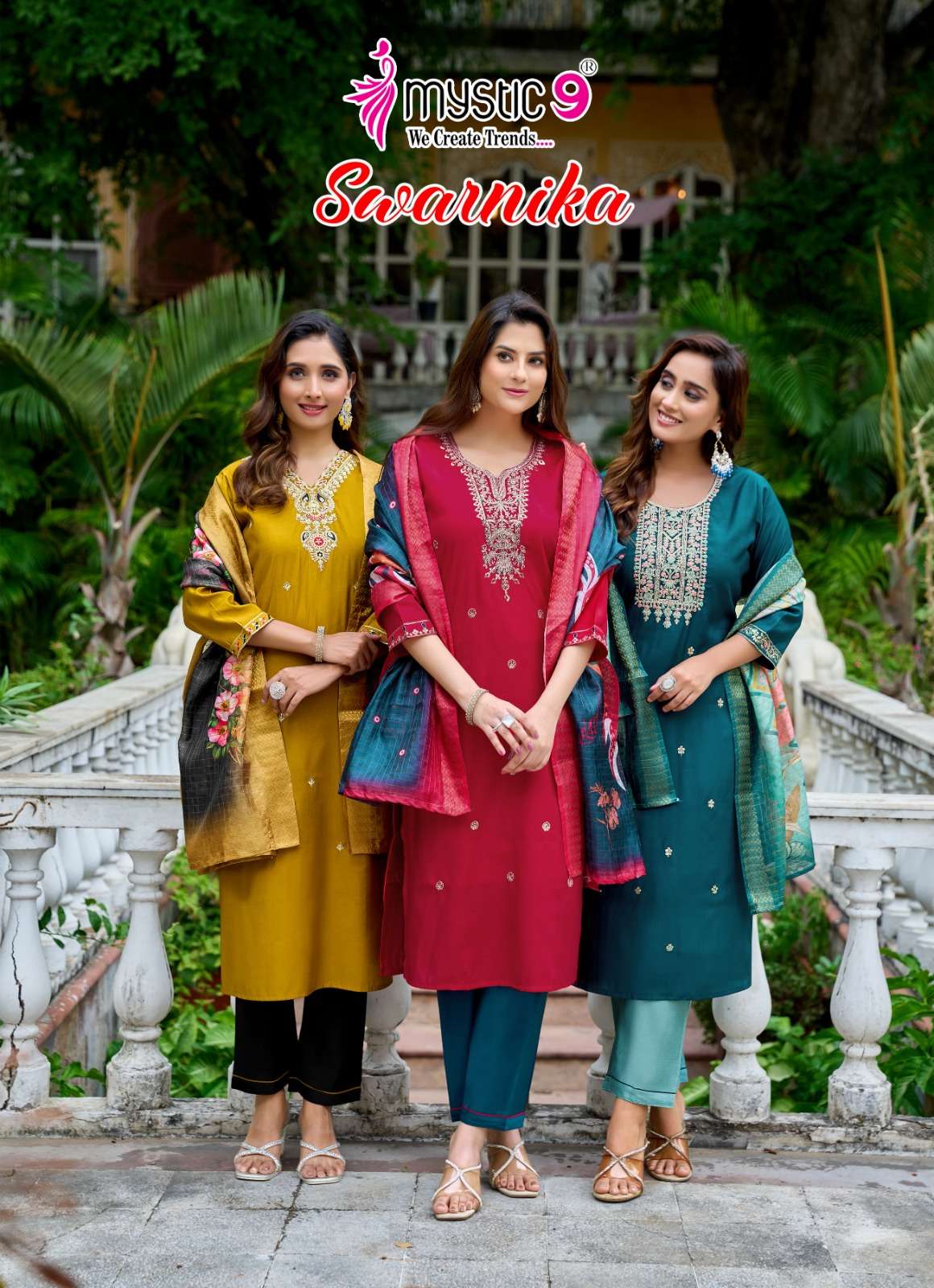 MYSTIC 9 KURTI SWARNIKA  VOL 1 PRINTED KURTI WHOLESALER