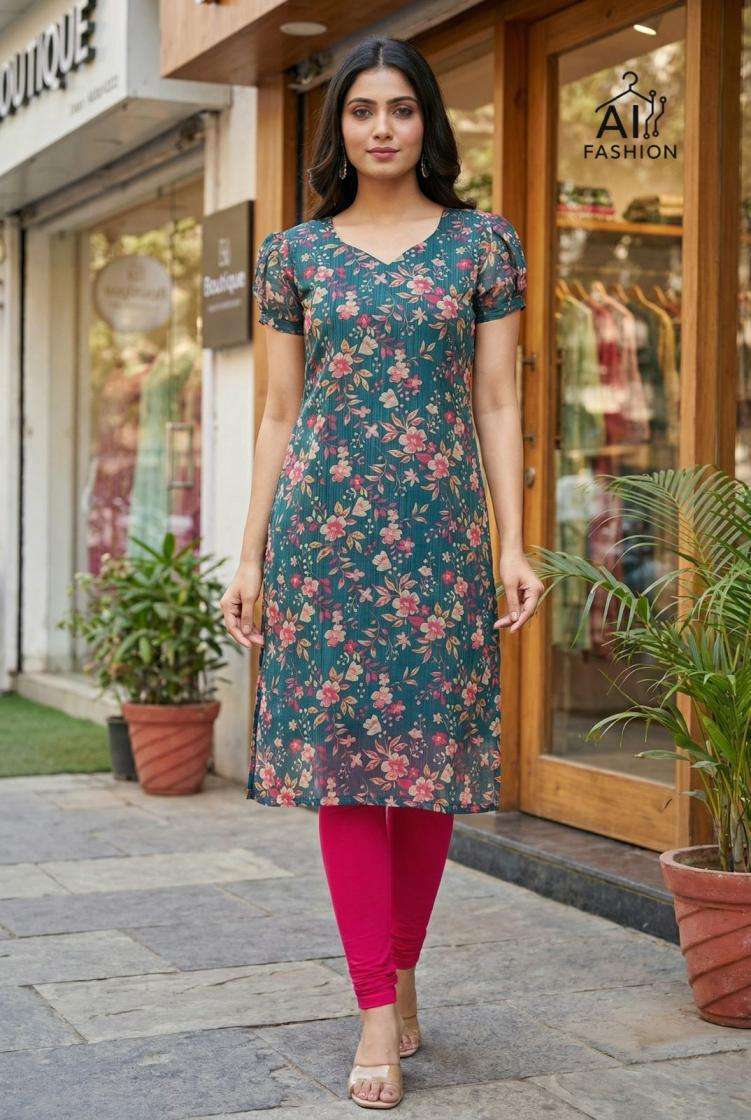 P R CLOTHING KURTI RASHMIKA PRINTED KURTI WHOLESALER